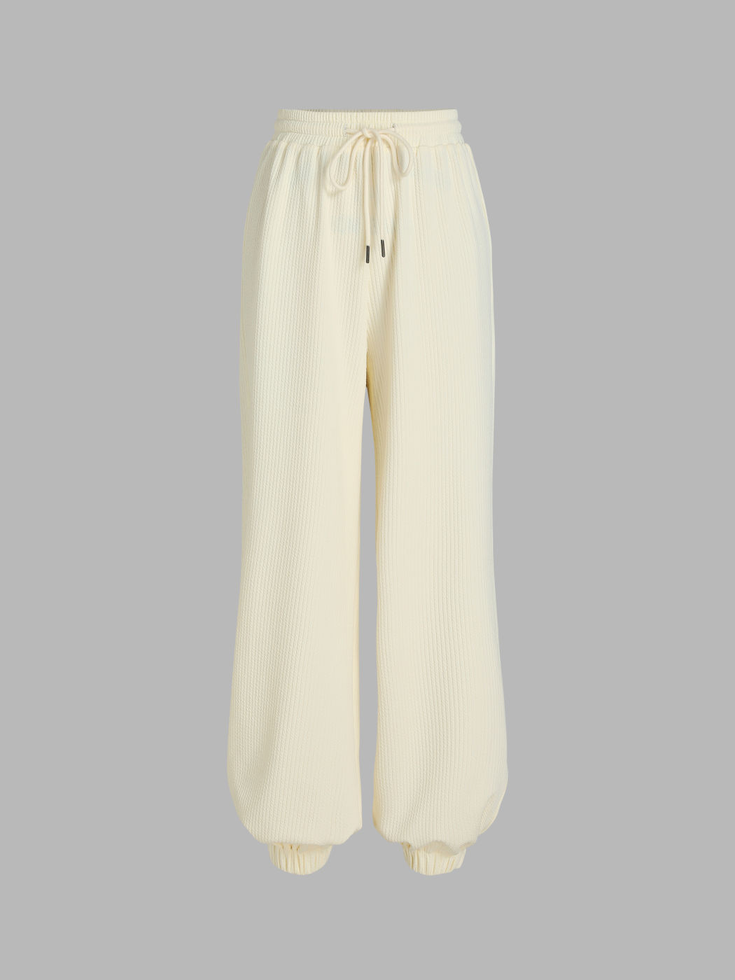 Solid Elastic Waist Joggers