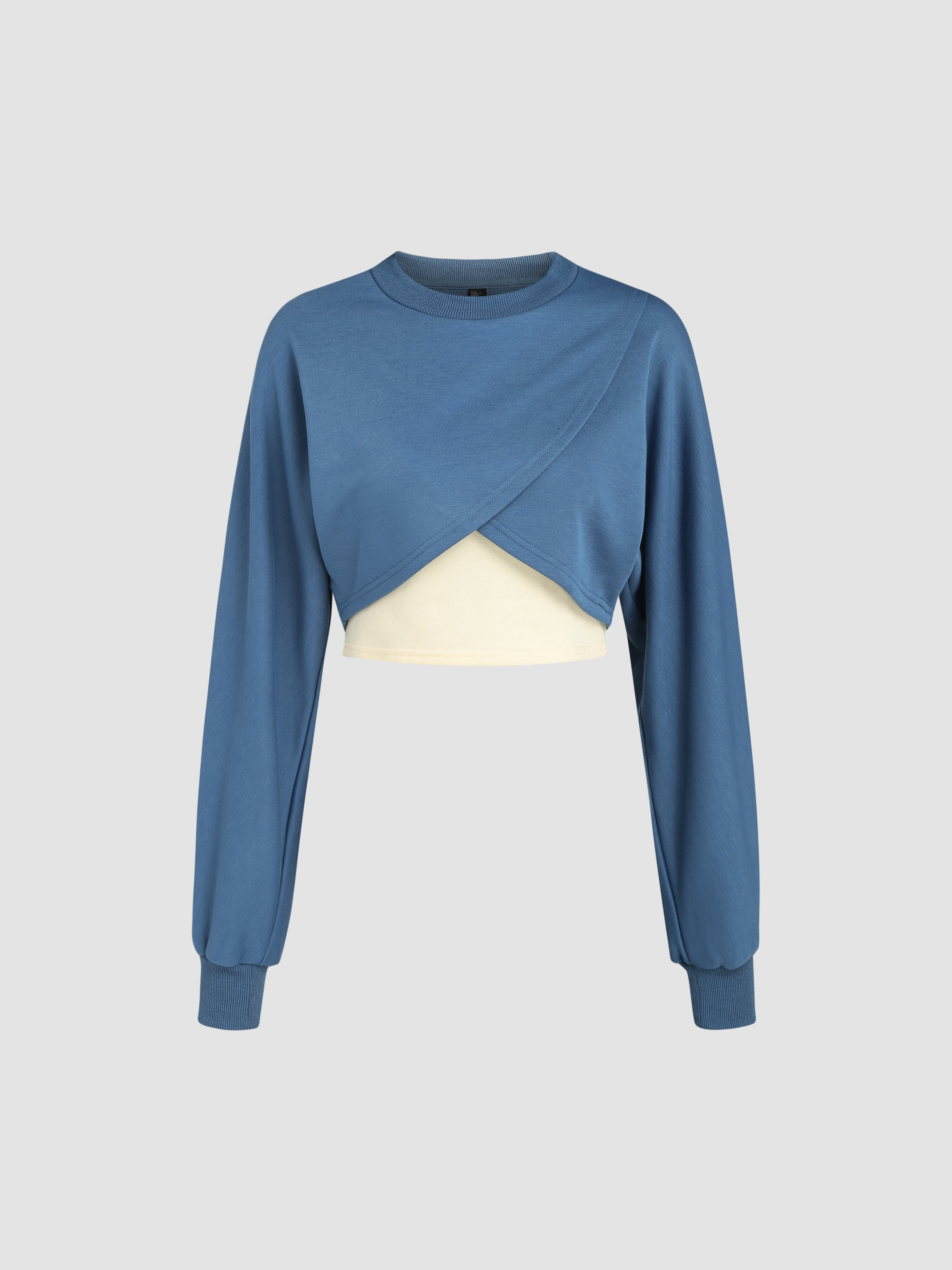 Cropped blue clearance sweatshirt