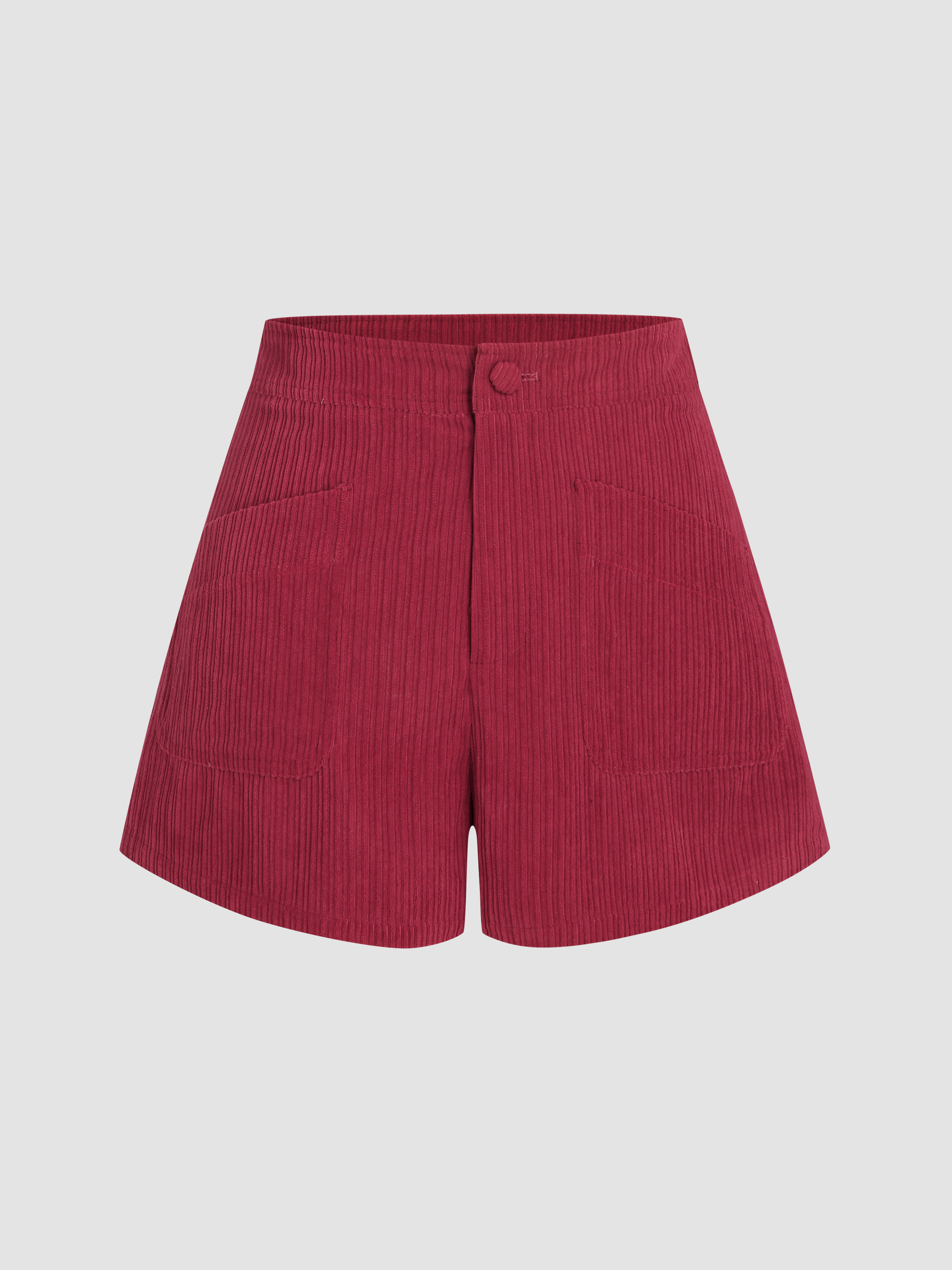Solid Corduroy Ultra Shorts For School