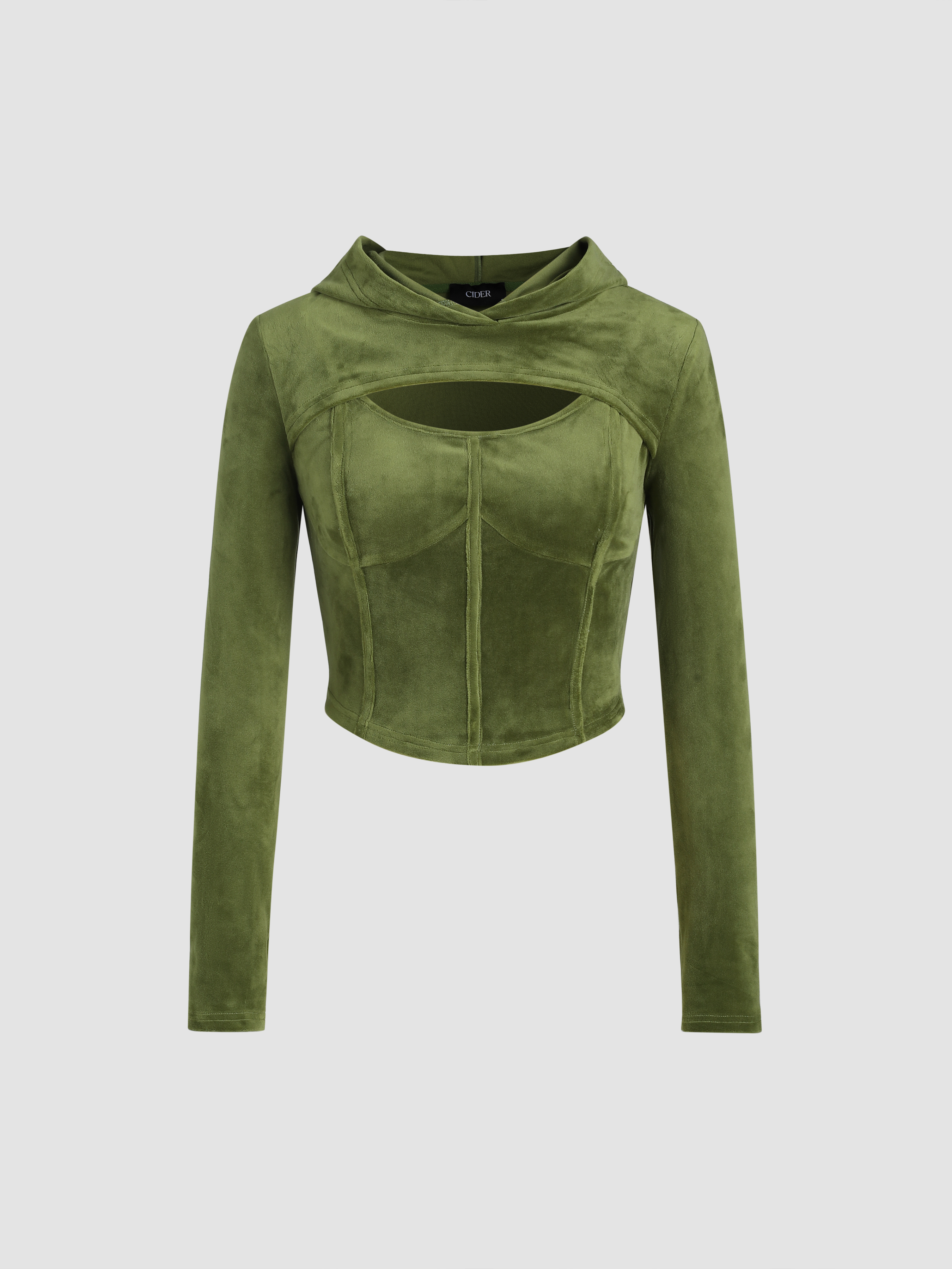 Off Shoulder Cut Out Hoodie