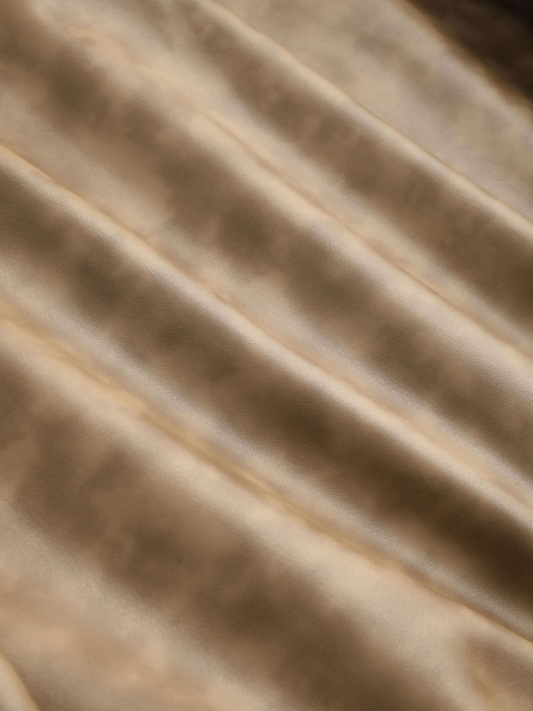 PU Patchy Stand Collar Bomber Jacket Cider