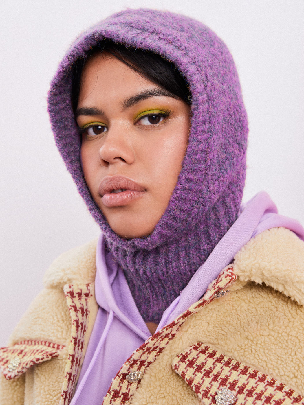Solid gestrickte Balaclava-Mütze