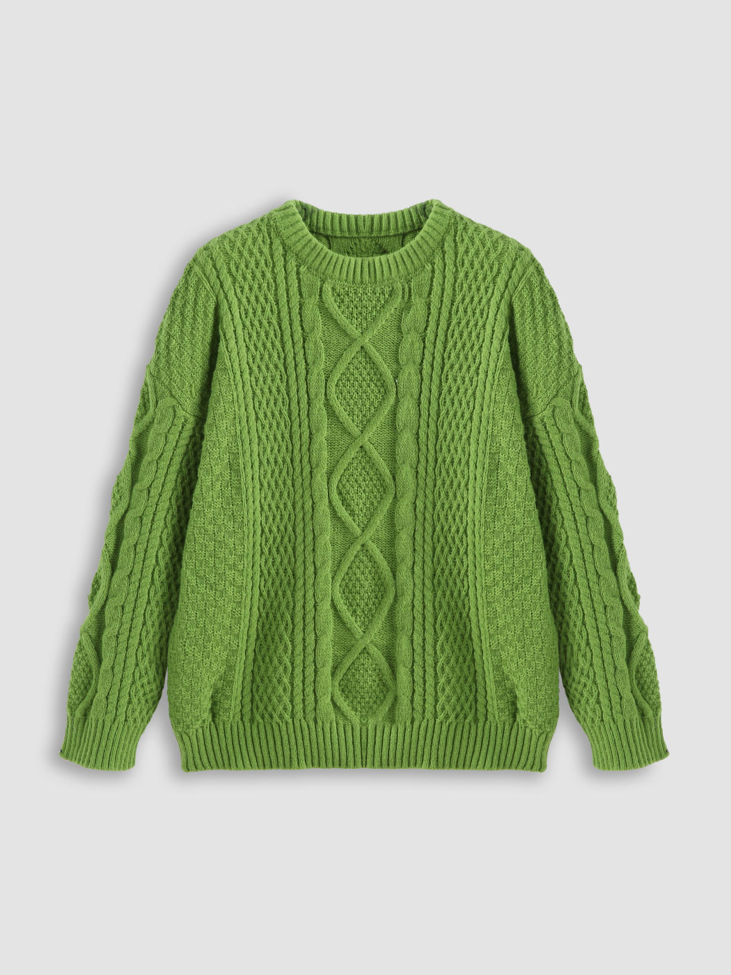 Solid Cable Knit Sweater