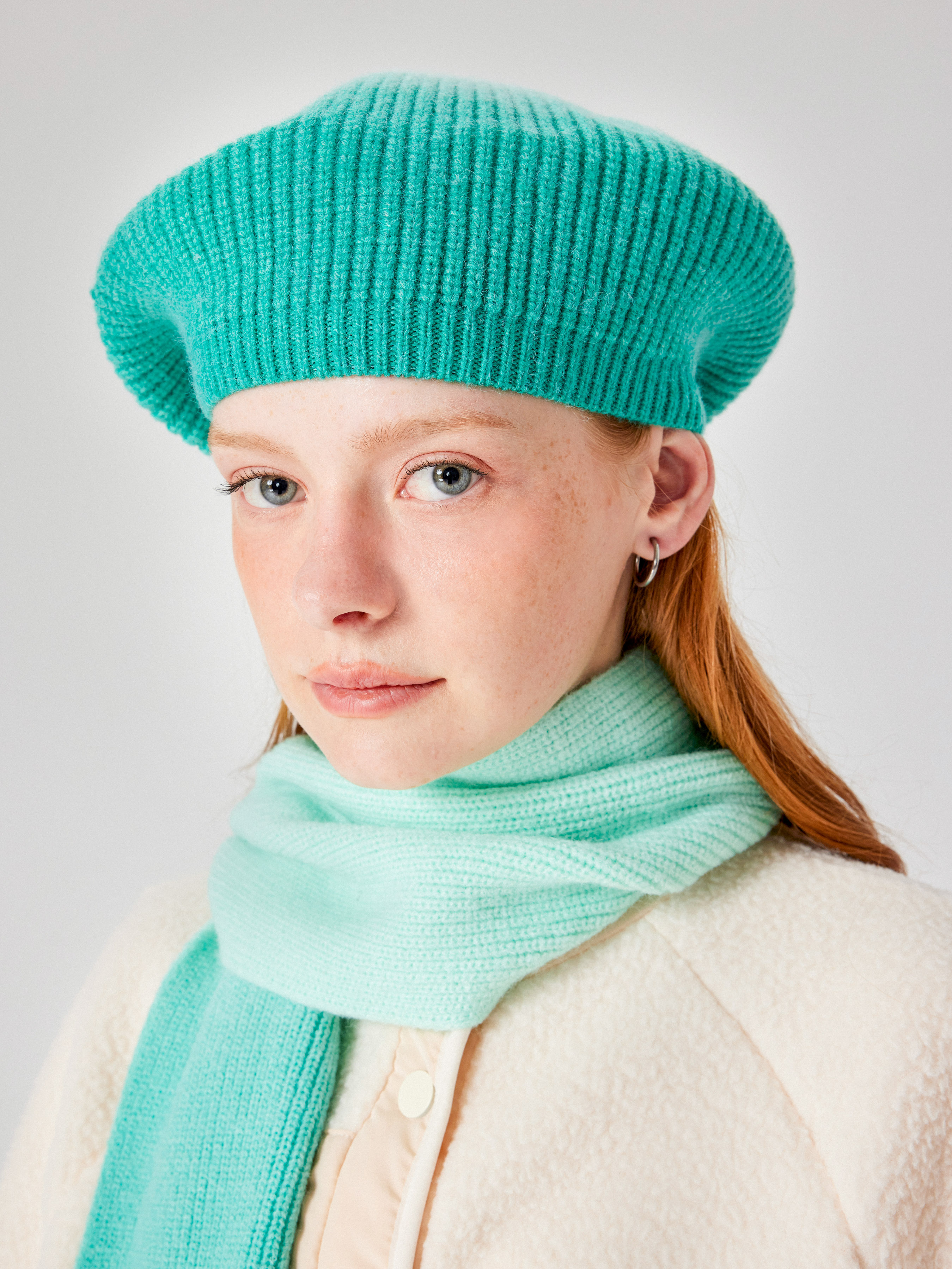 Solid Knit Beret Hat Cider