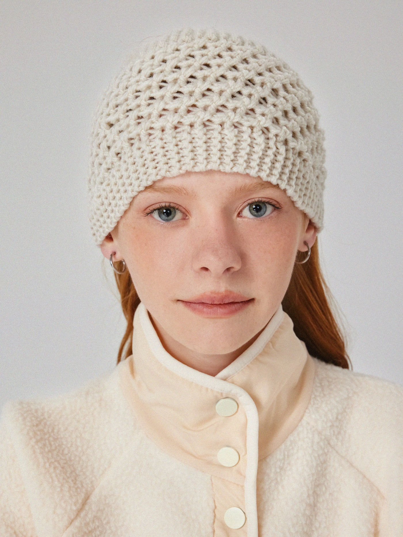 Solid Hollow Out Knit Hat