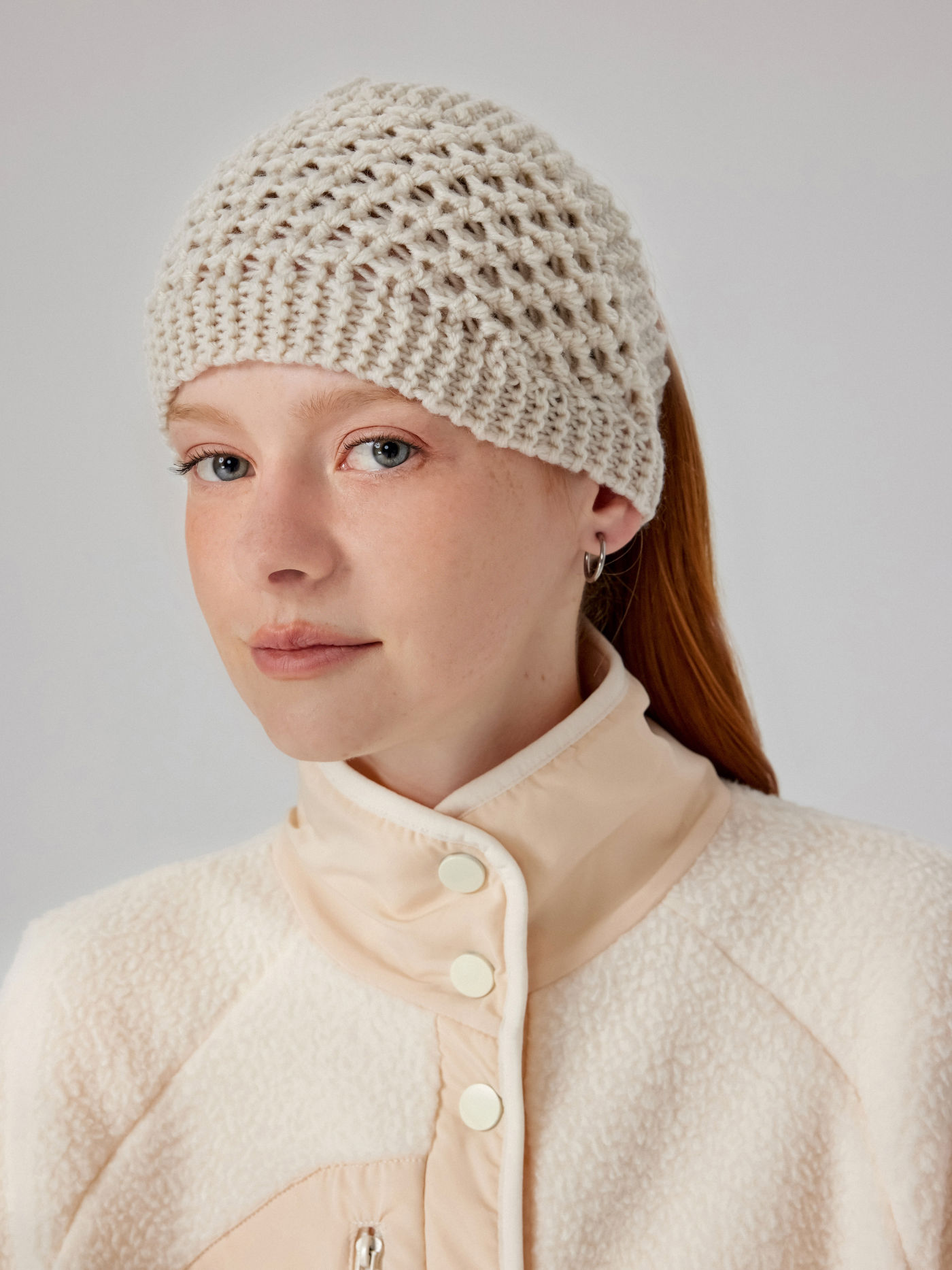 Solid Hollow Out Knit Hat