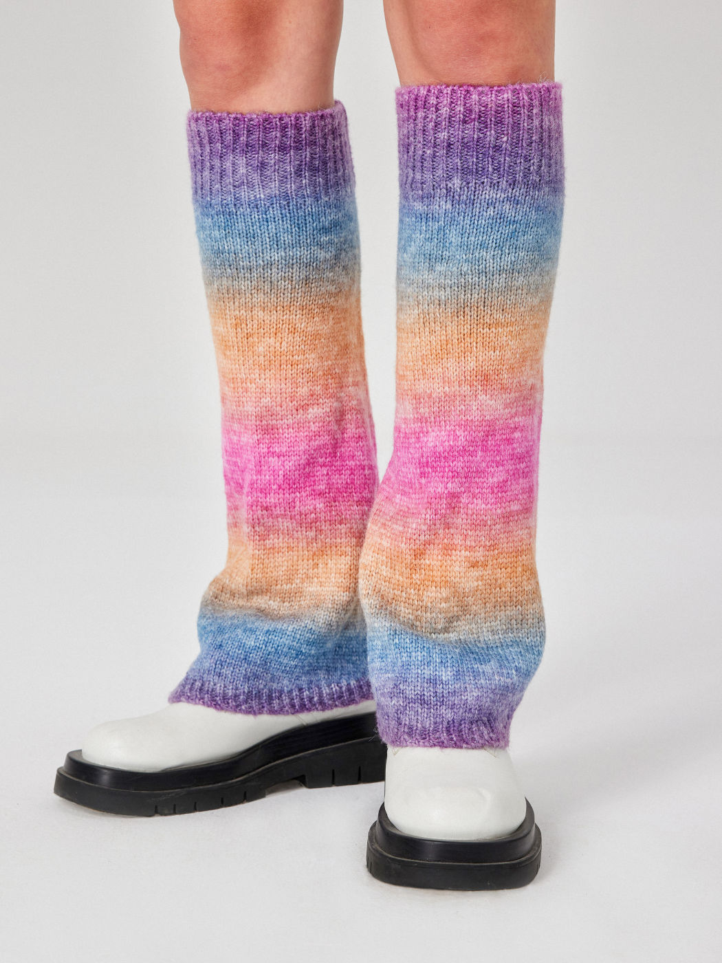 Rainbow Striped Leg Warmers