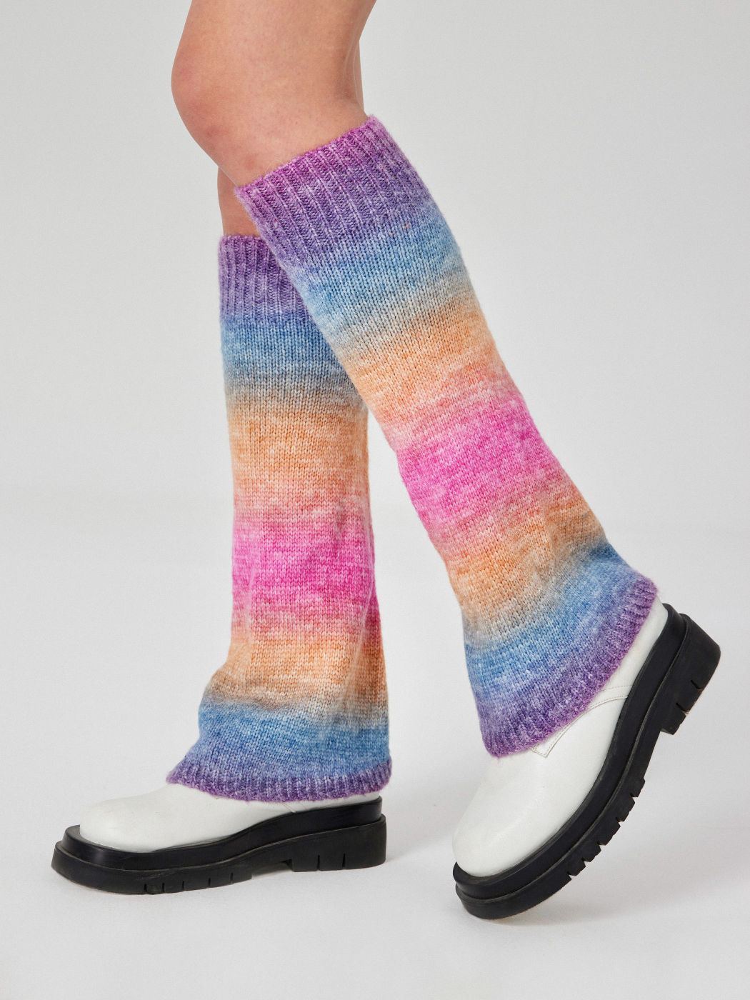 Rainbow Striped Leg Warmers