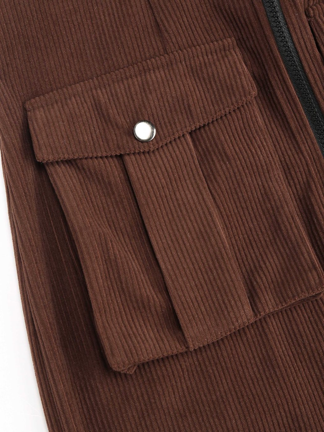 Solids Cord-Midikleid mit Taschen und Gürtel