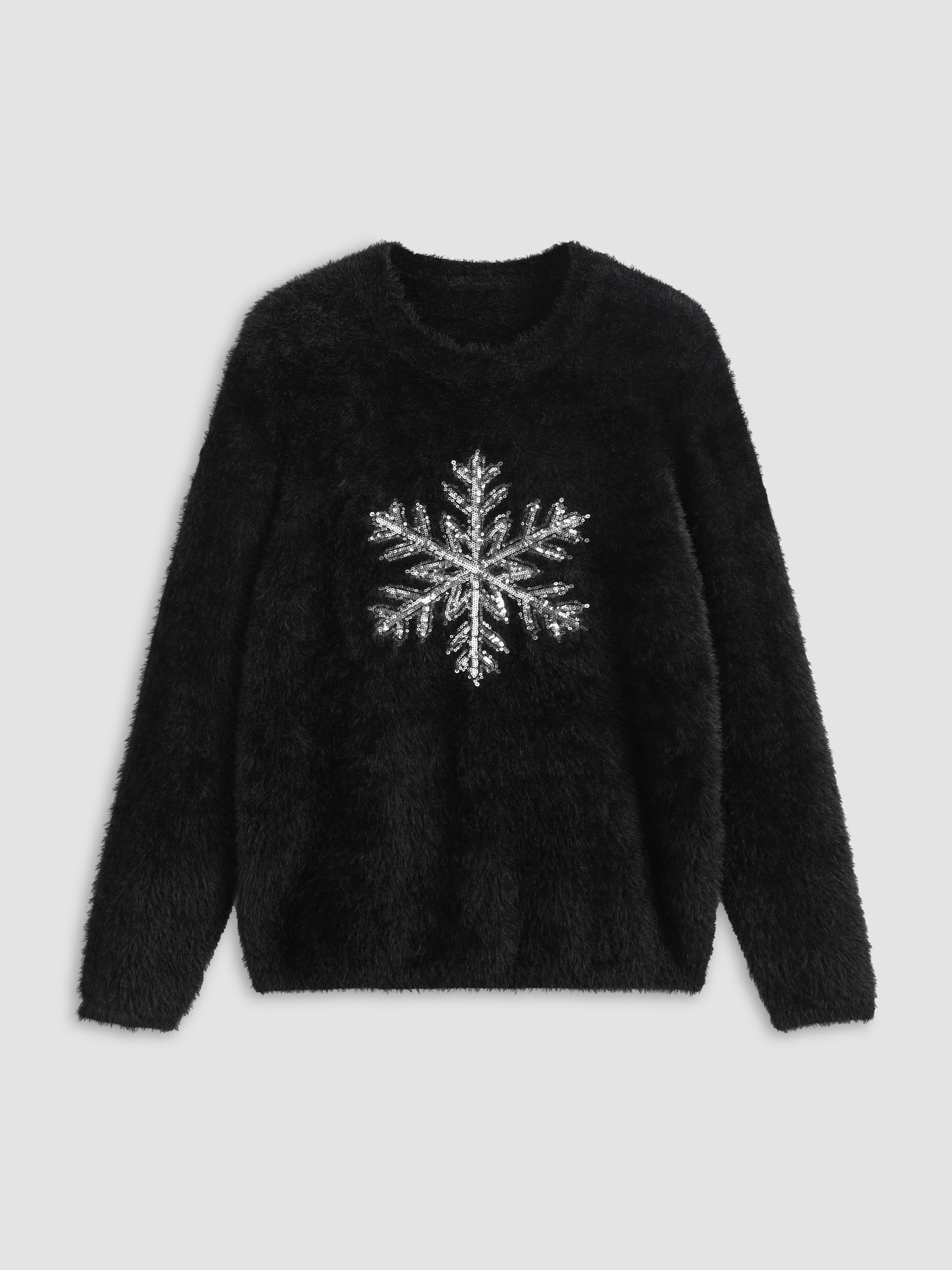 Black snowflake sweater sale