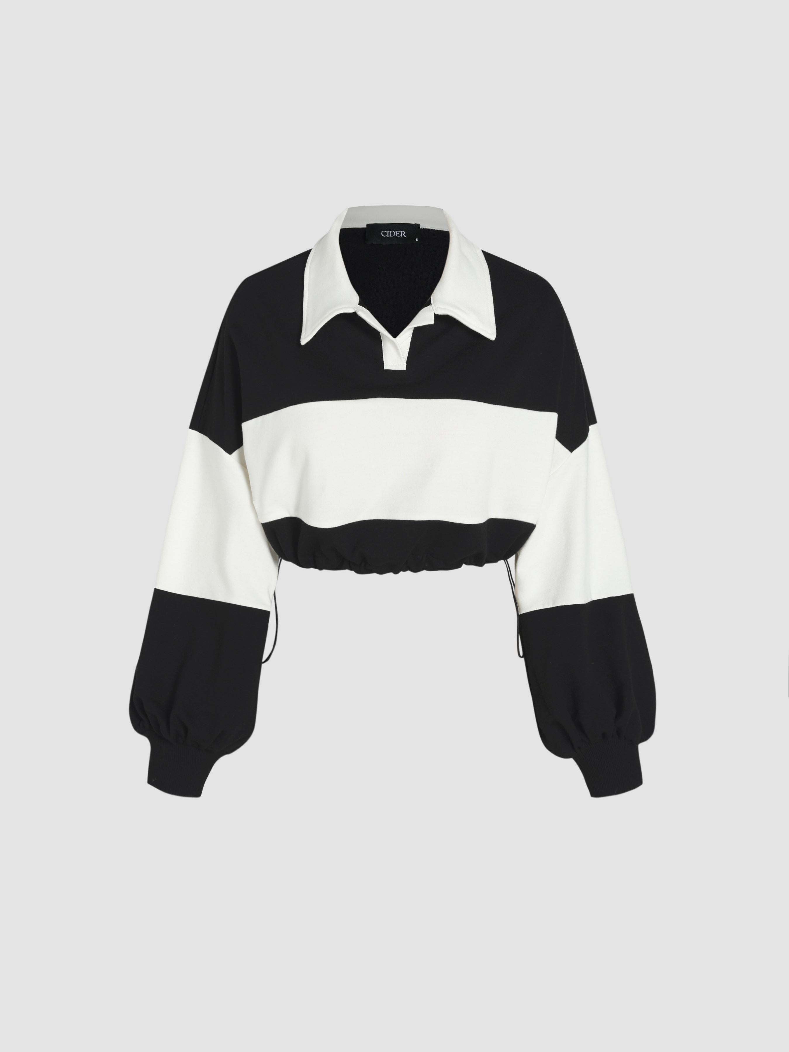 Striped best sale collared sweatshirt