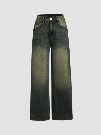Mittlere Taille, lockere Jeans