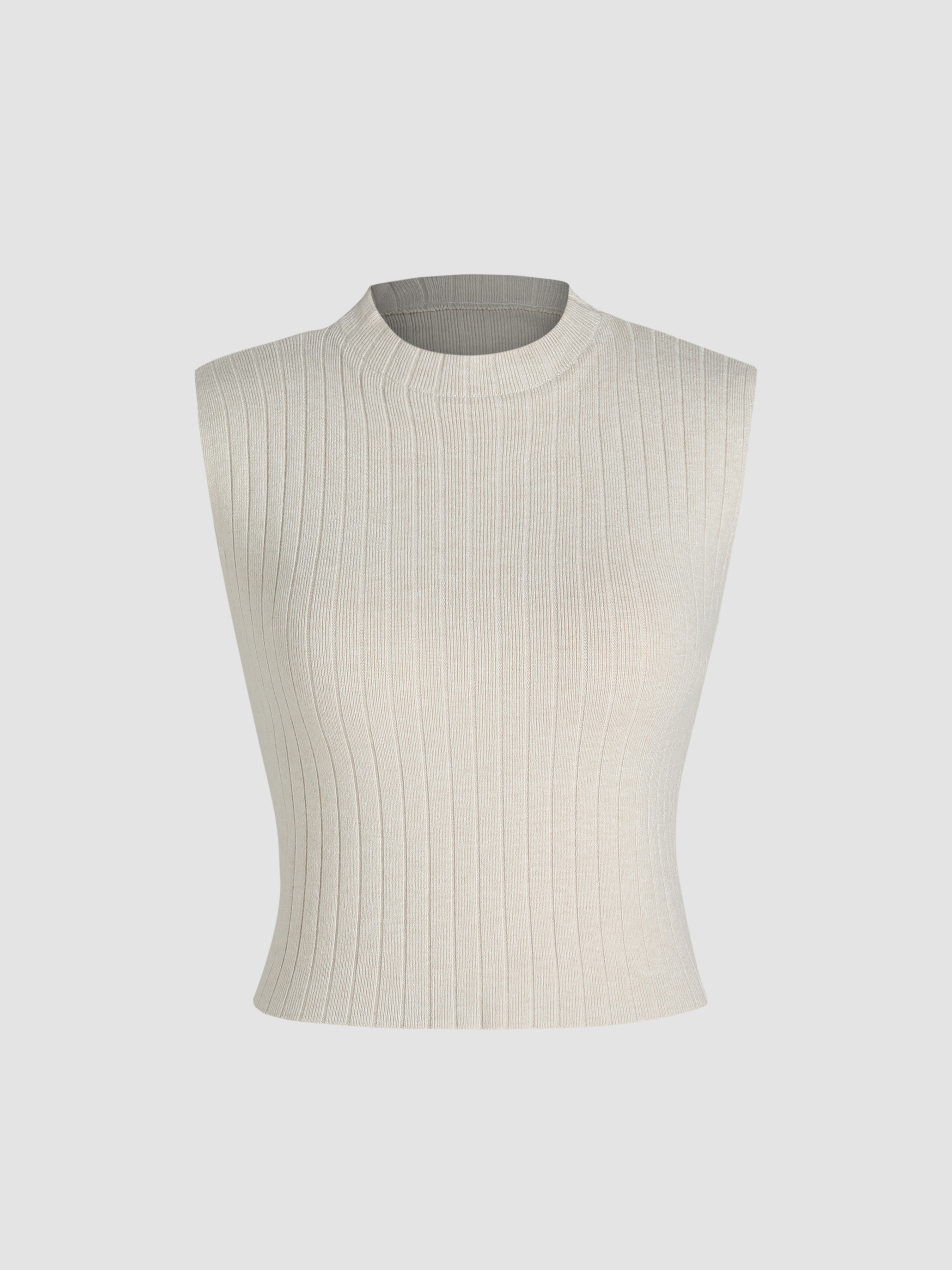 Solid Mock Neck Knit Vest - Cider