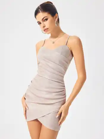 Glitzer-Bodycon-Kleid mit Sweetheart-Ausschnitt
