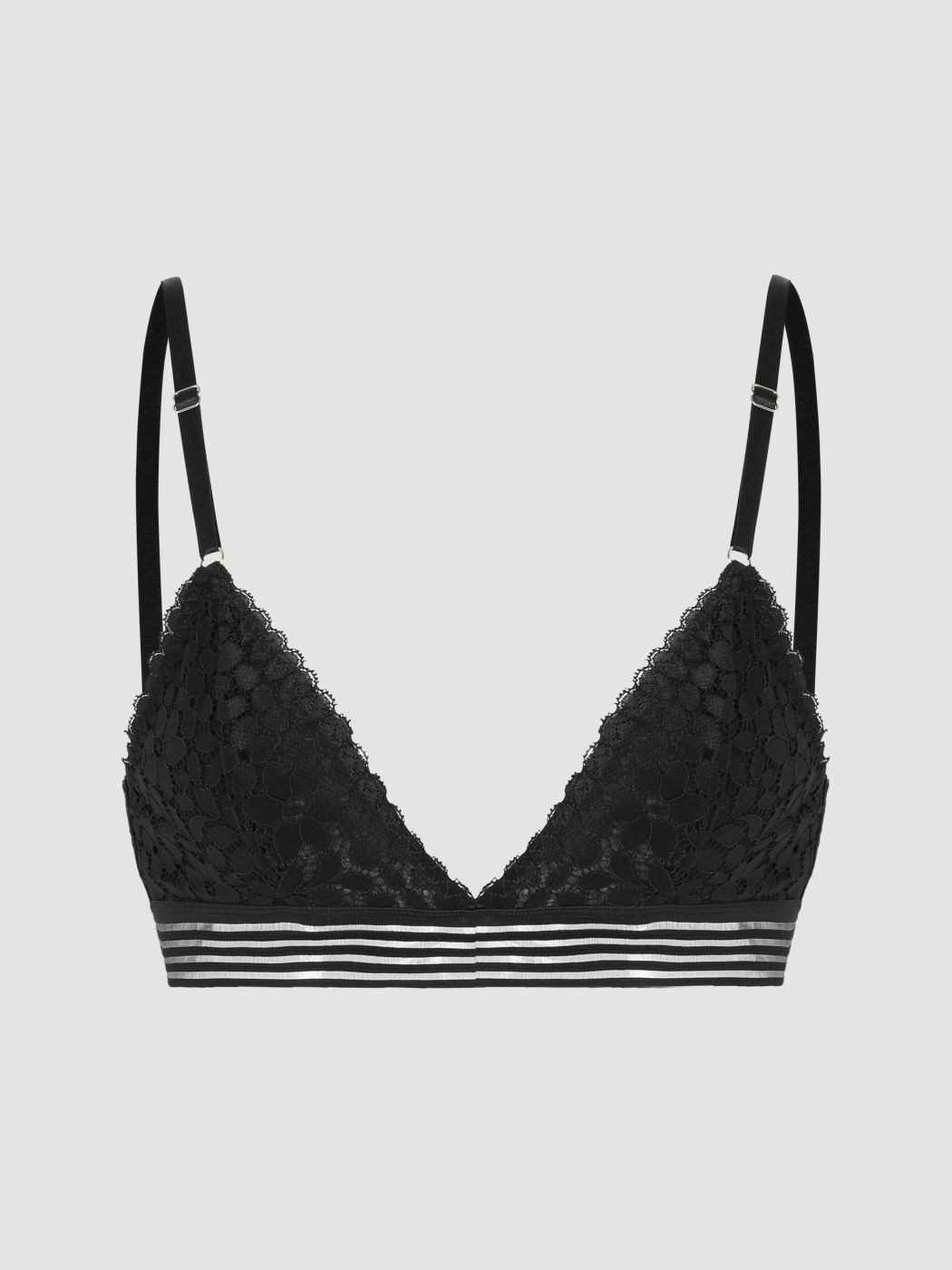 Triangel-Bralette mit kontrastierendem Spitzenbesatz