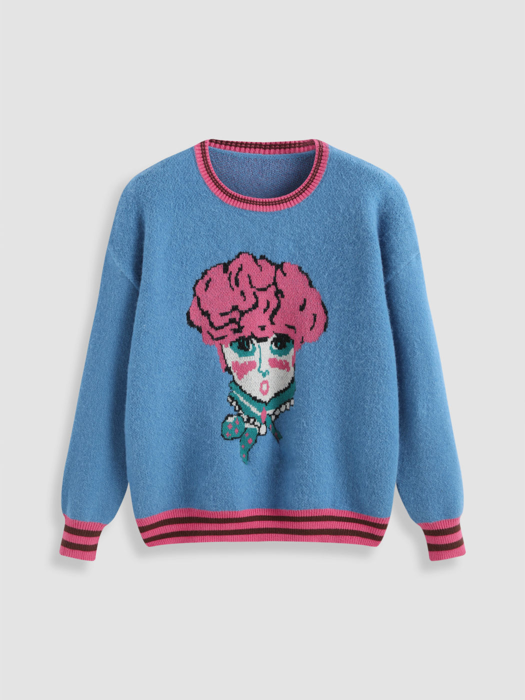 Kontrastierendes Grafik Übergroßes Sweatshirt Kurve & Plus