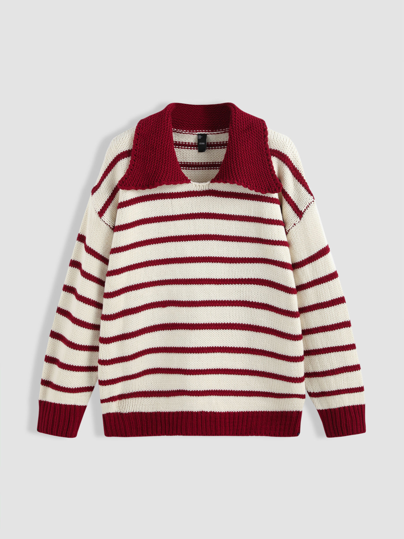 Pull à rayures en maille Polo