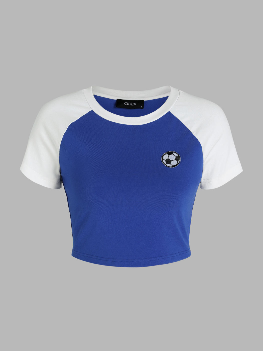 Blokecore Zweifarbiges Fußballmuster Crop Tee
