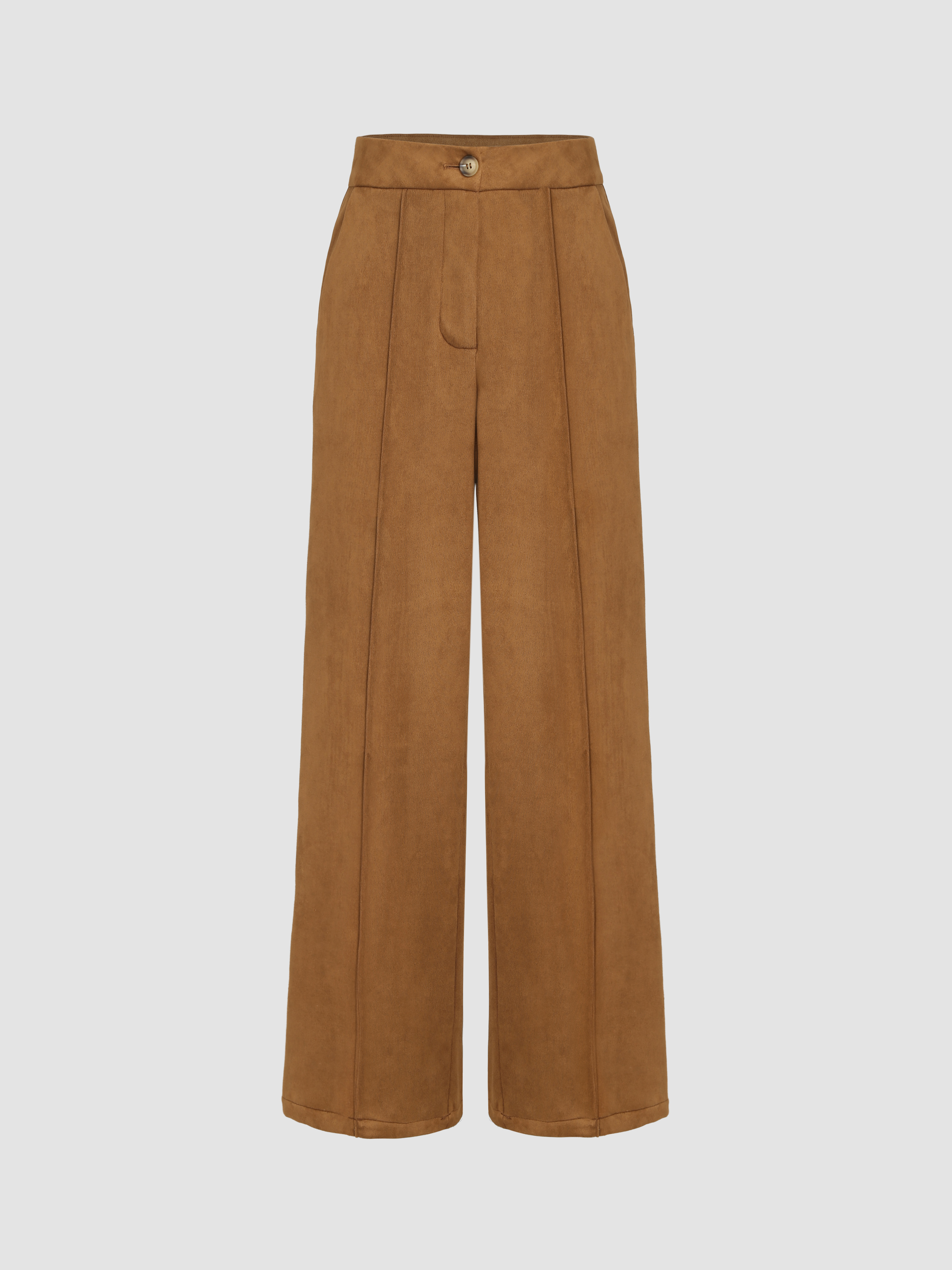 Scamosciato Pantaloni larghi in camoscio tinta unita For Casual per