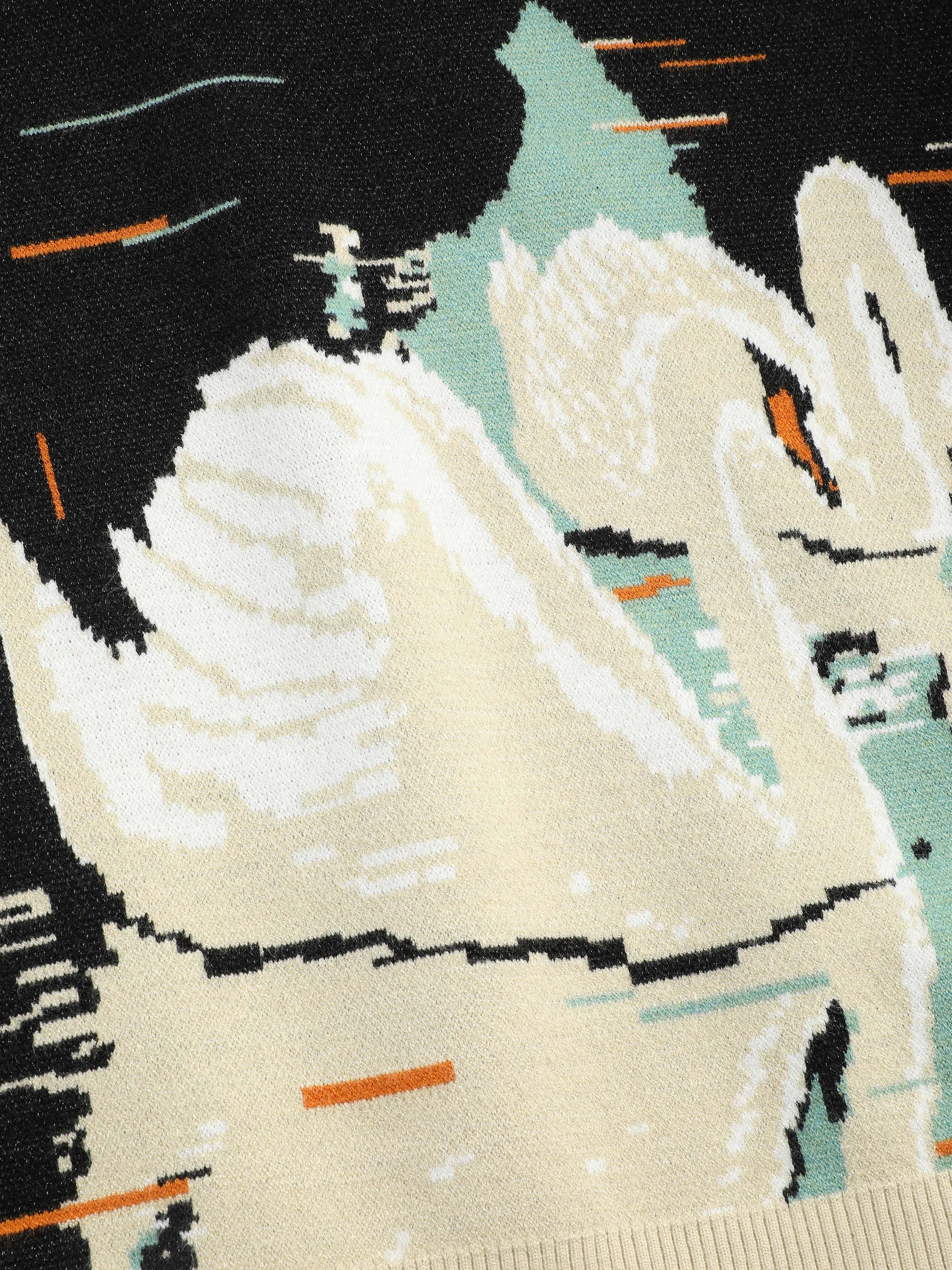 ホワイト アブストラクトパターン ニットセーター サイズS STONE ISLAND - 【ラスト1点】540B2 / KNIT SWEATER / ニット