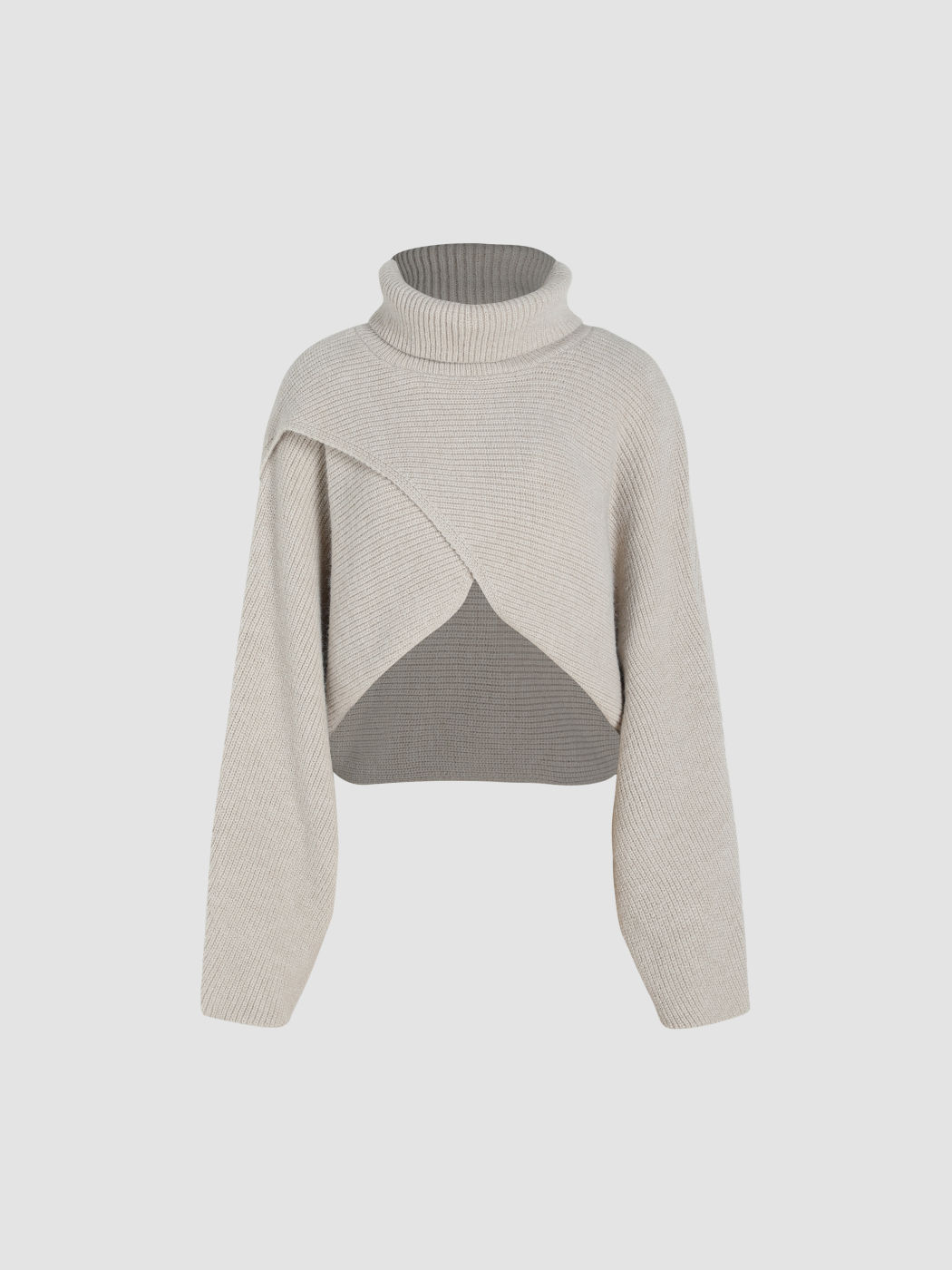 Einfarbiger Rollkragenpullover mit langen Ärmeln