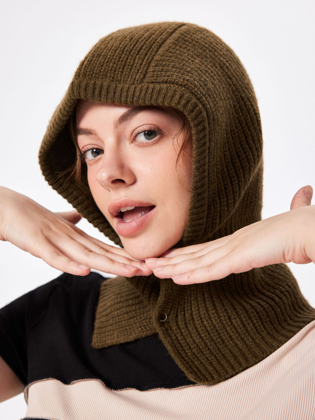 Solid Knit Balaclava Cap