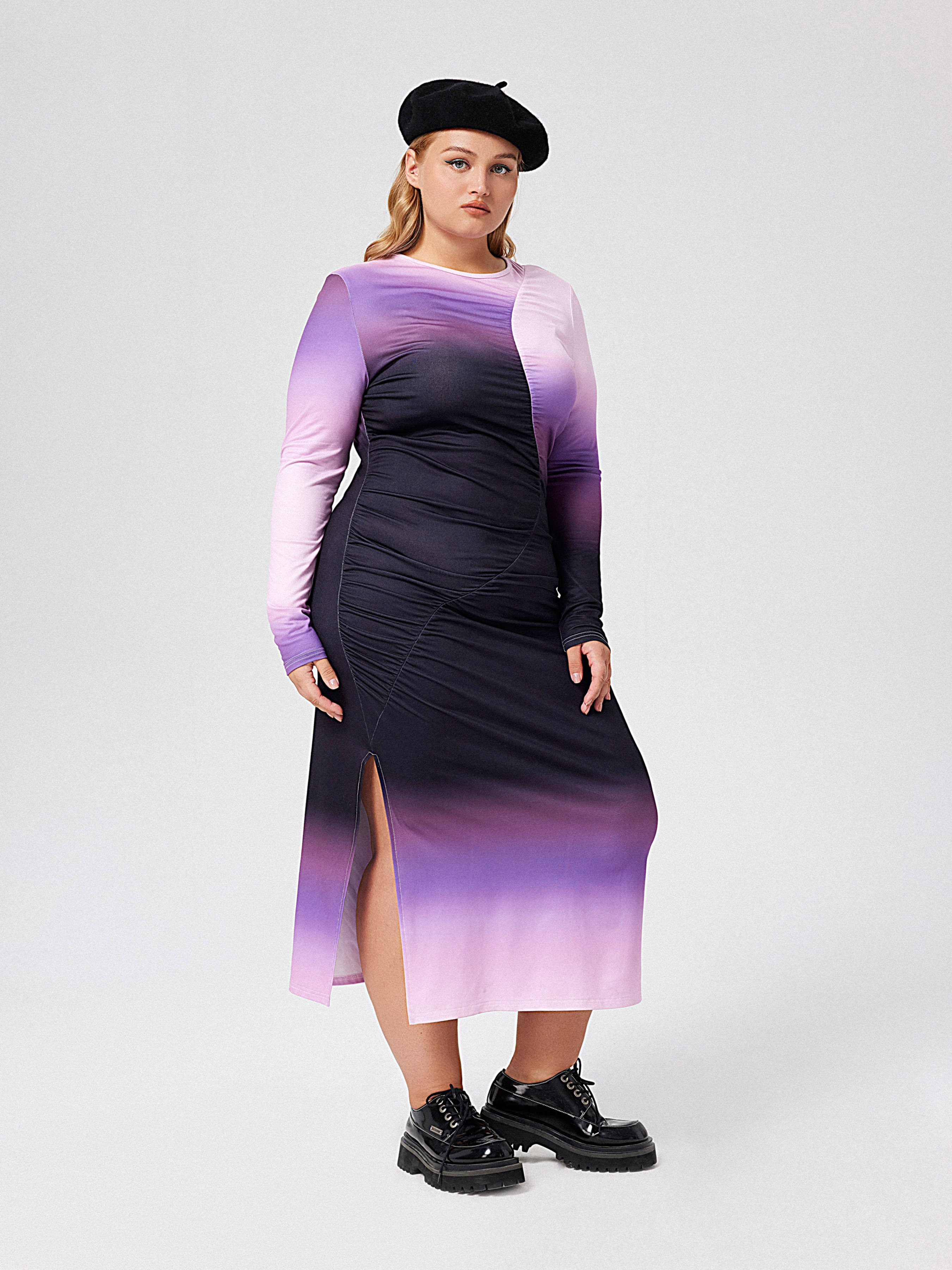 Plus size ruched shop midi dress