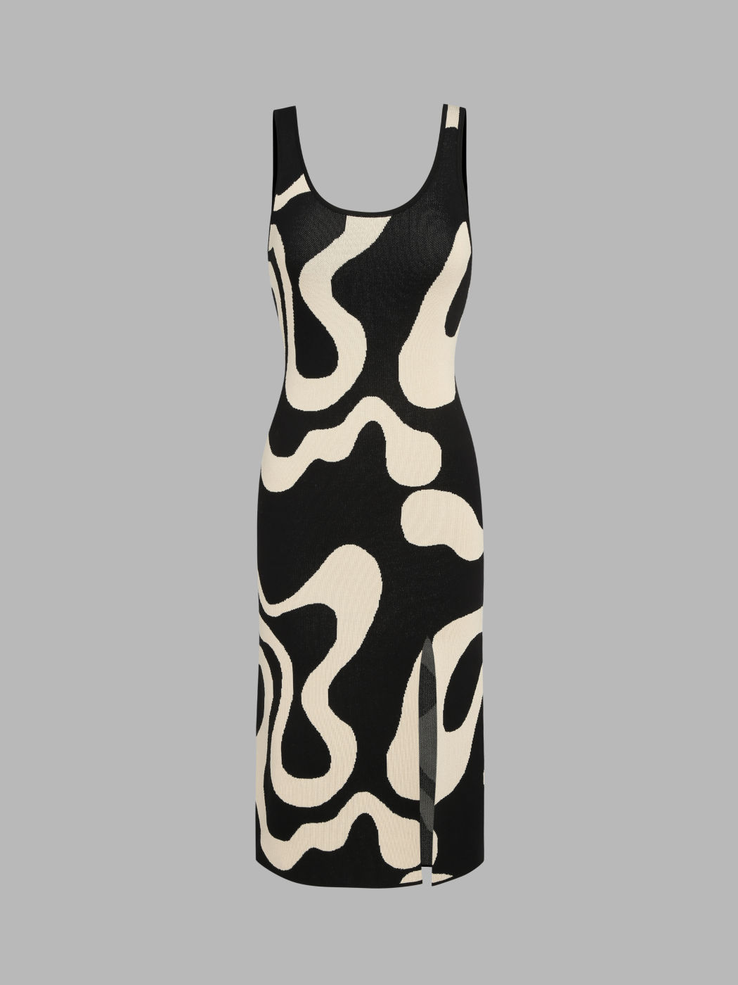  Alltag Illusion Psychedelische Wirbel Strick Midikleid