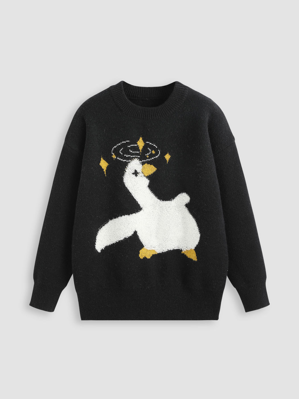 Übergroßer Pullover mit Entenmuster
