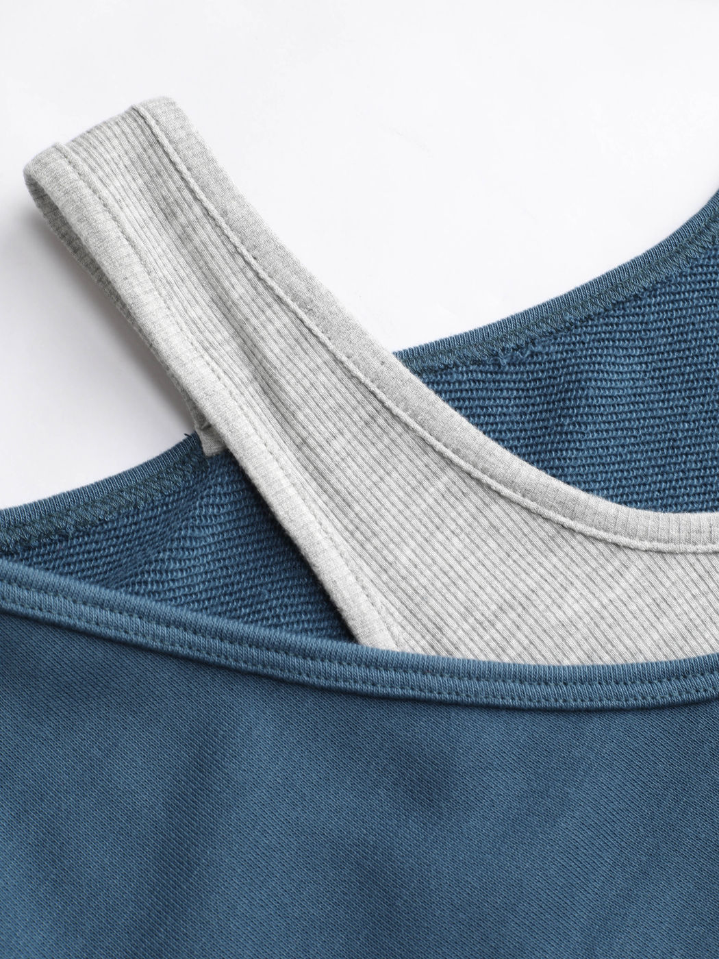 Denim Uneckline Long Sleeve Sweatshirt Curve & Plus Cider