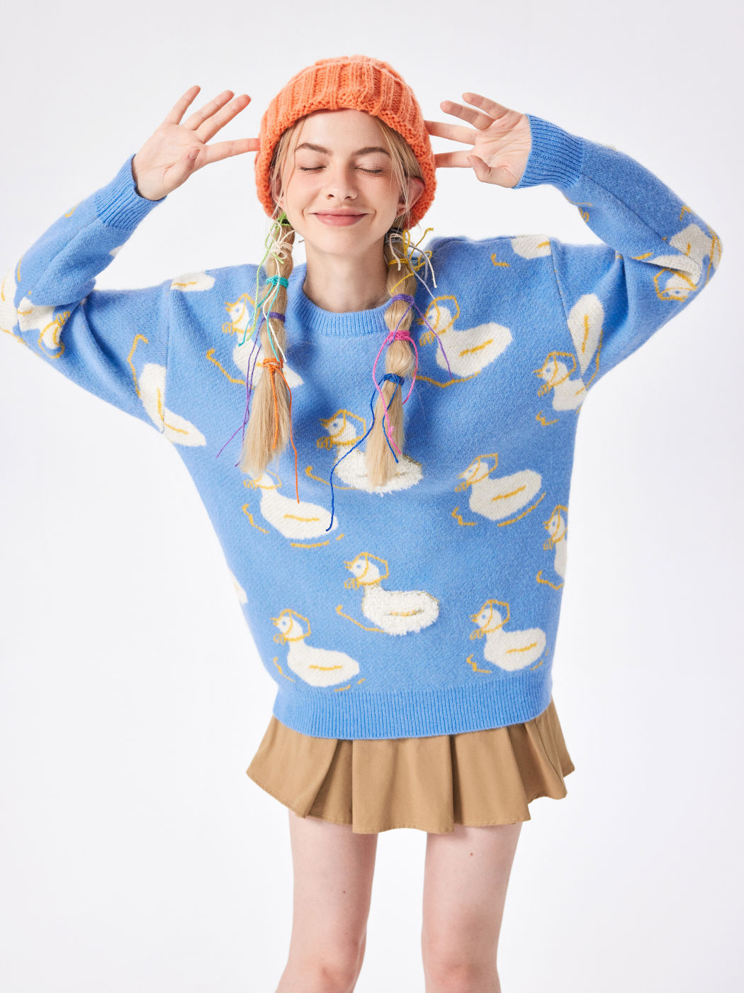  Ente Ente Gans Gemustertes Strickpullover