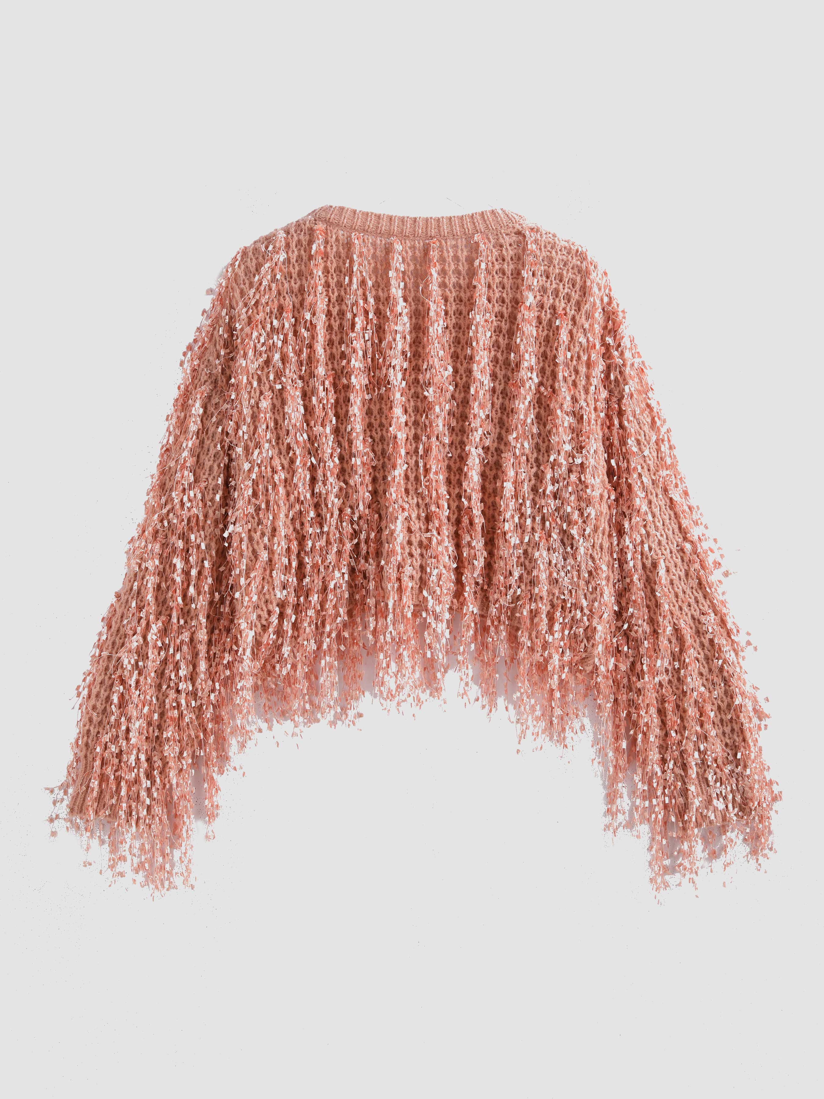 Fringe shop crop sweater