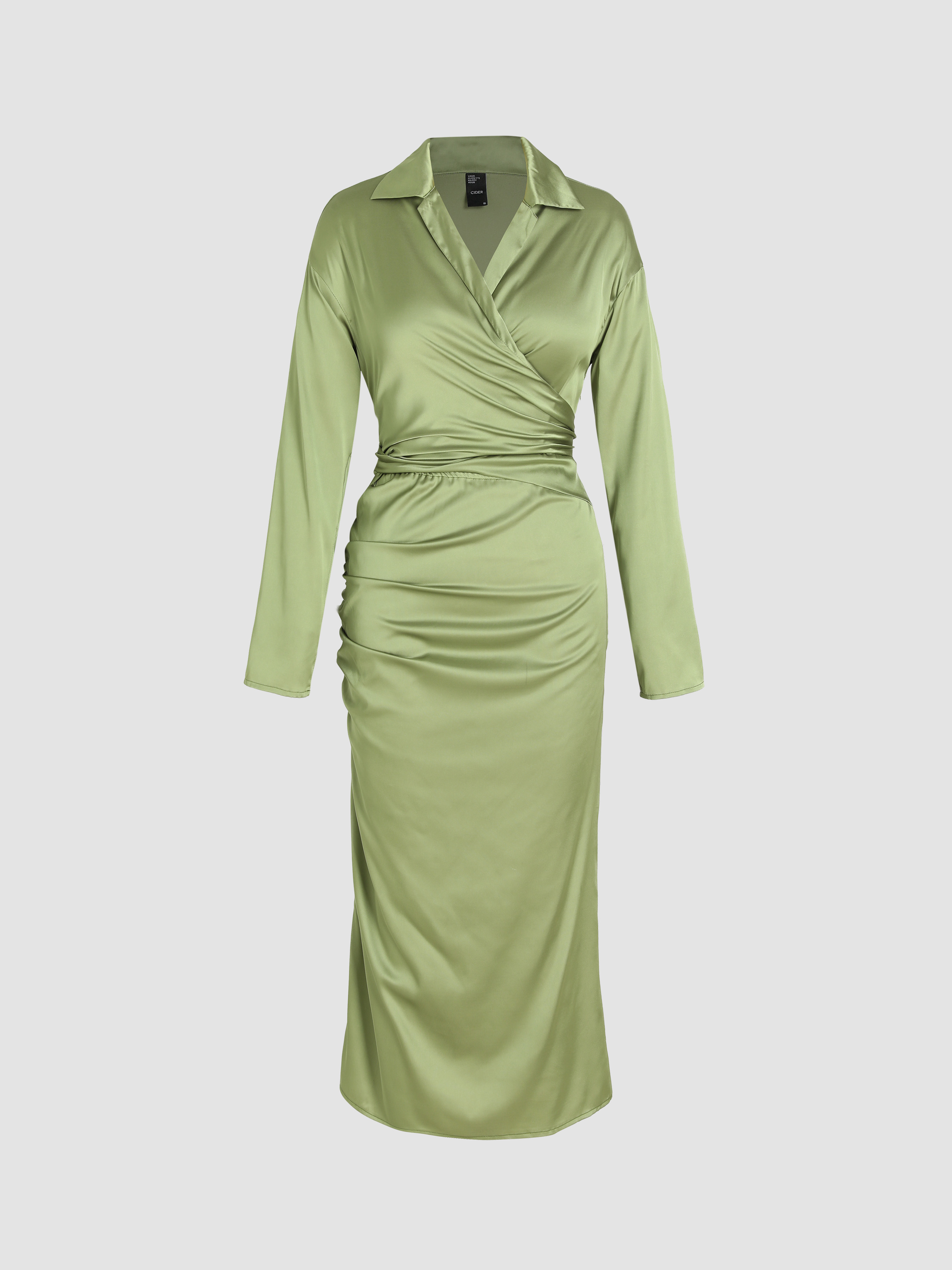 Reiss renae cheap satin wrap dress