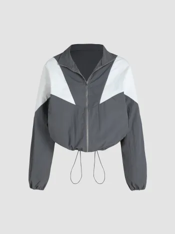 Zip-Through Color Block Windbreaker Oberbekleidung