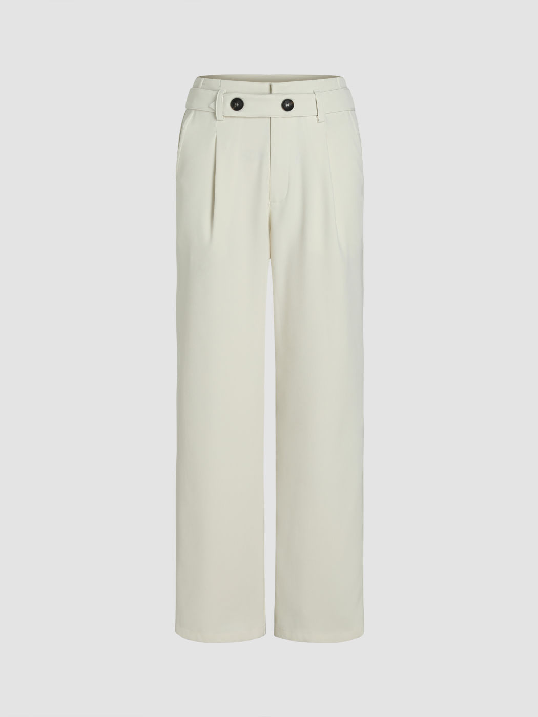  Pantalones Anchos de Cintura Baja Sólidos con Cinturón