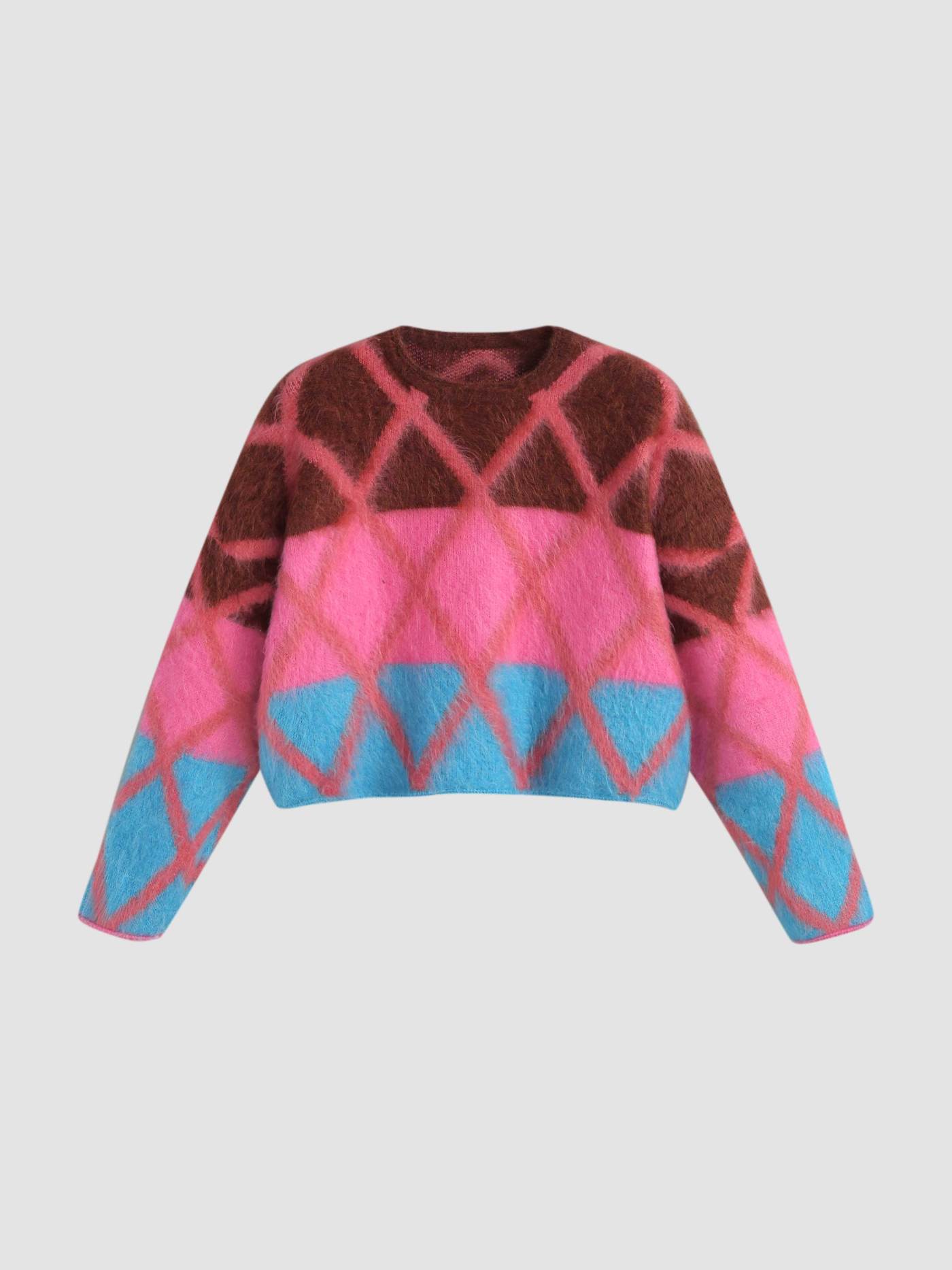 Colorblock Long Sleeve Oversized Sweater