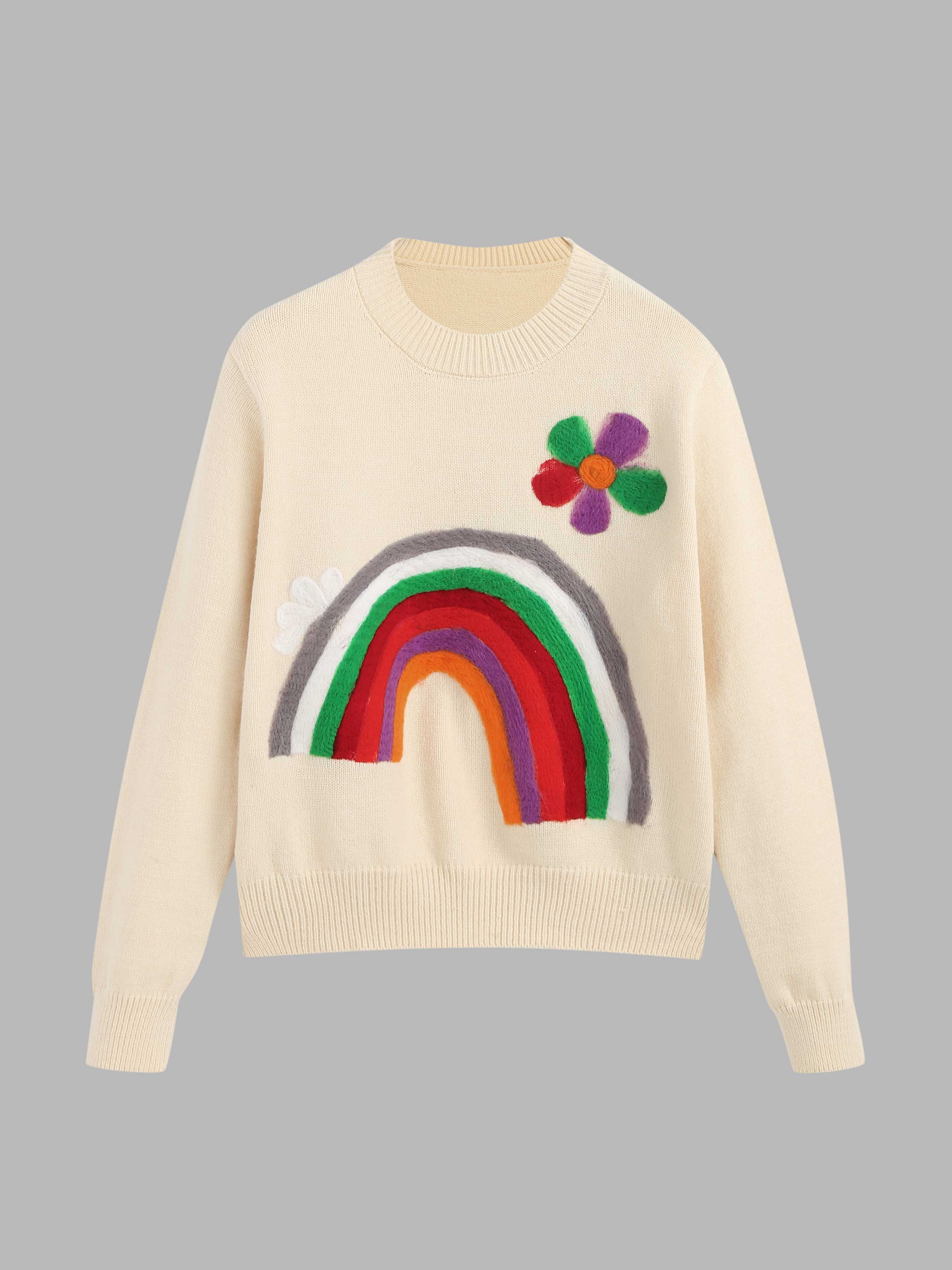 Rainbow & Floral Sweater Cider