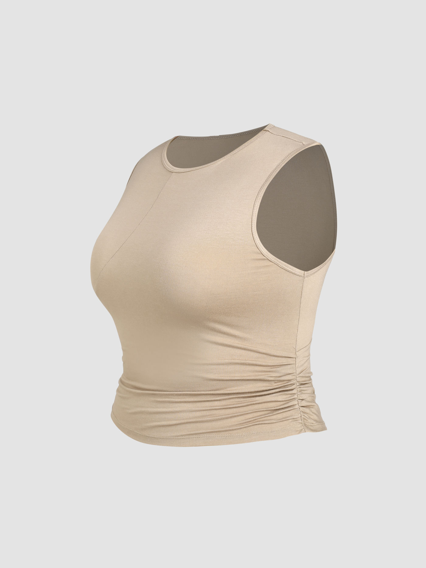 Solid Ruched Tank Top Curve & Plus