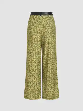 Grafik High Rise Gerade Hosen