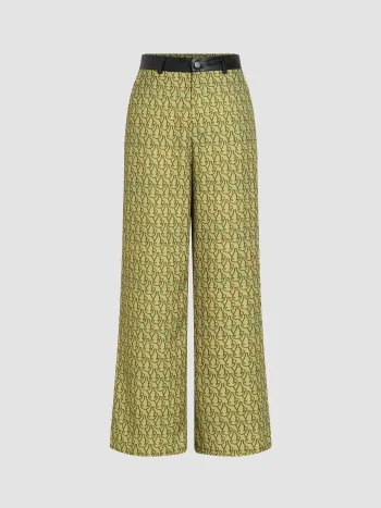Grafik High Rise Gerade Hosen