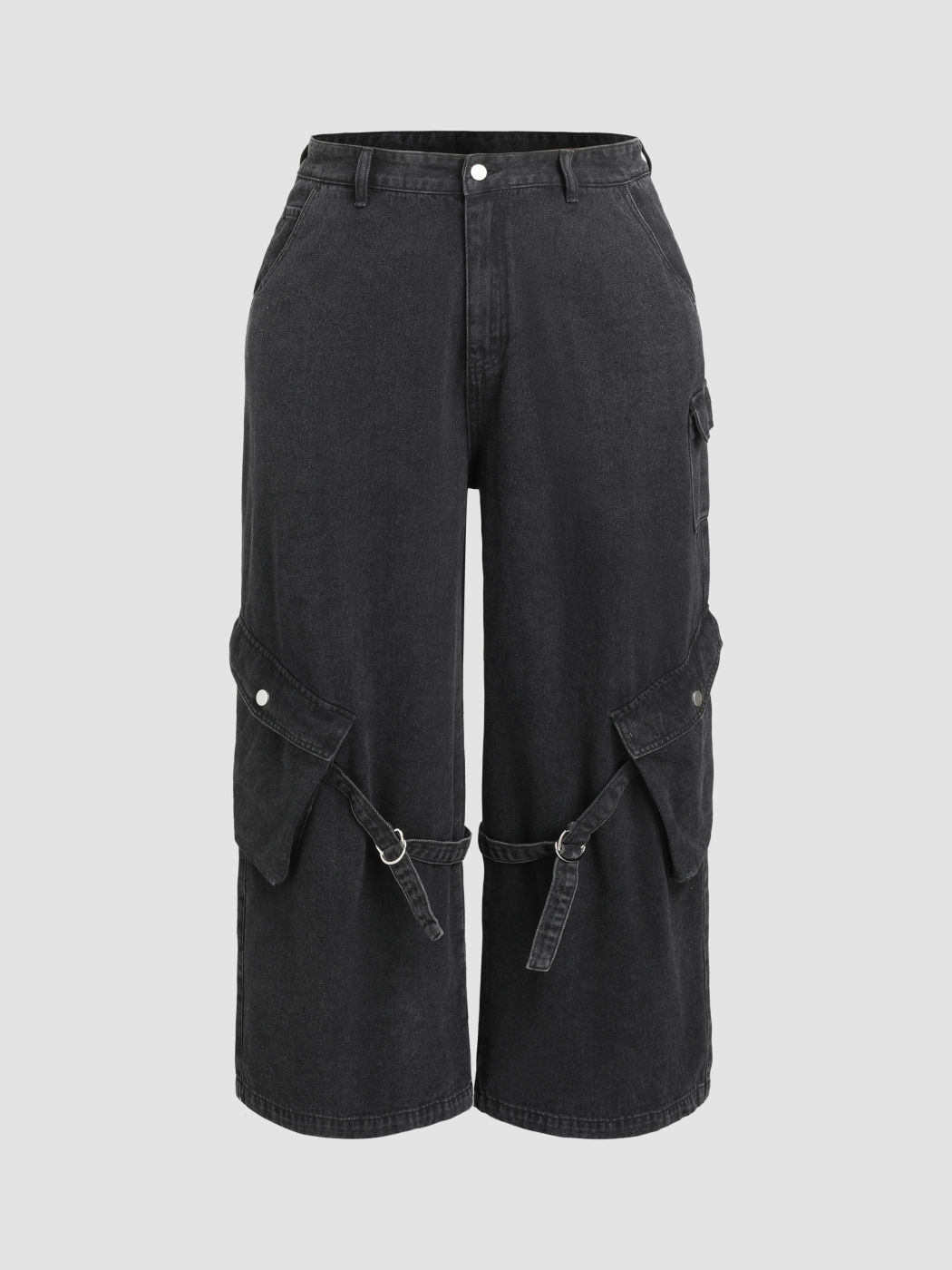 High Waist Pocket Cargo Jeans Curve & Plus