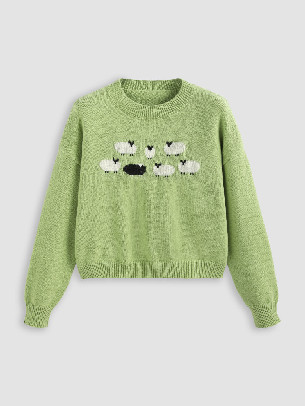 Solidr Pullover mit süßem Schaf Kurve & Plus
