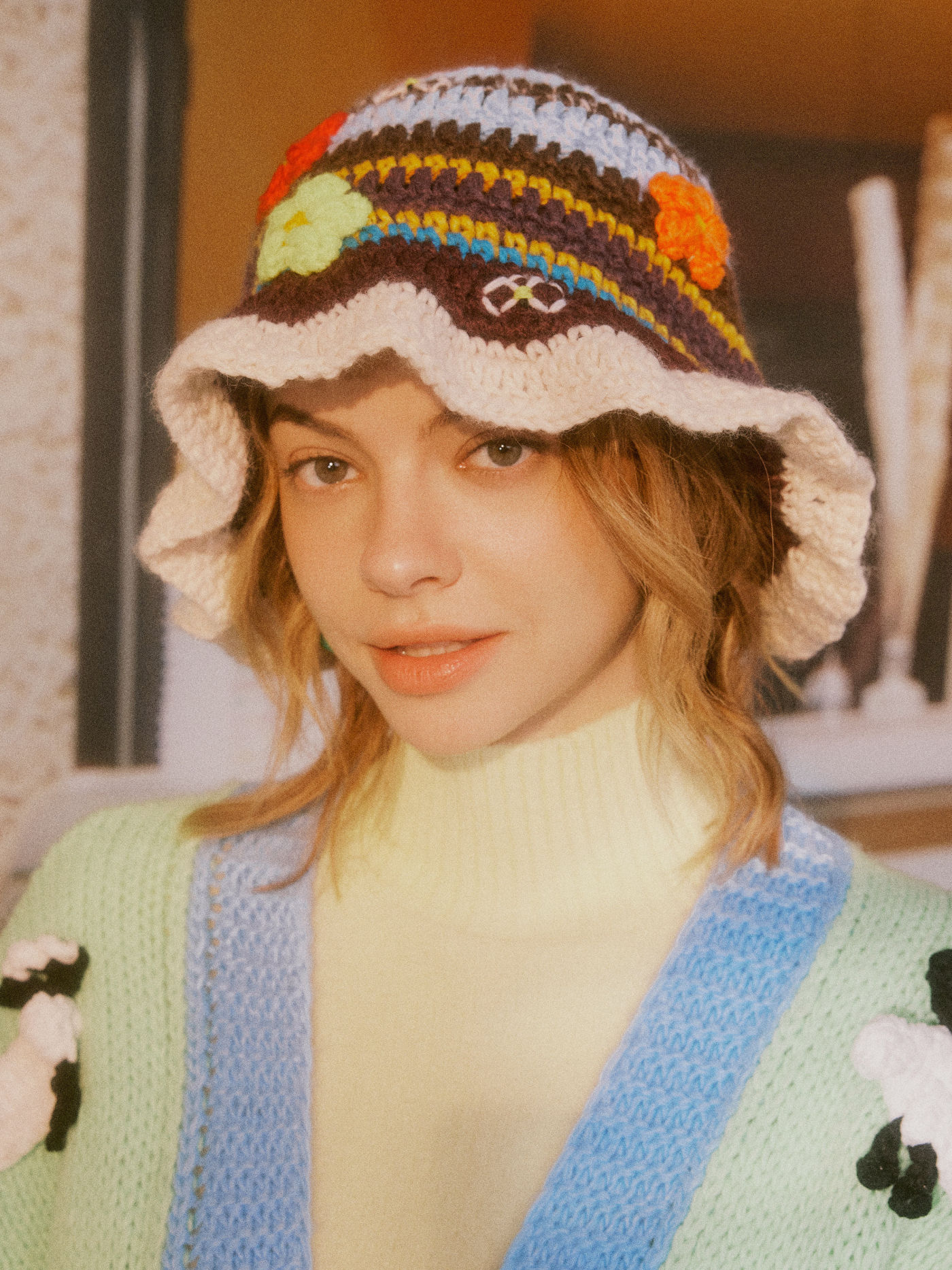 Floral Crochet Bucket Hat