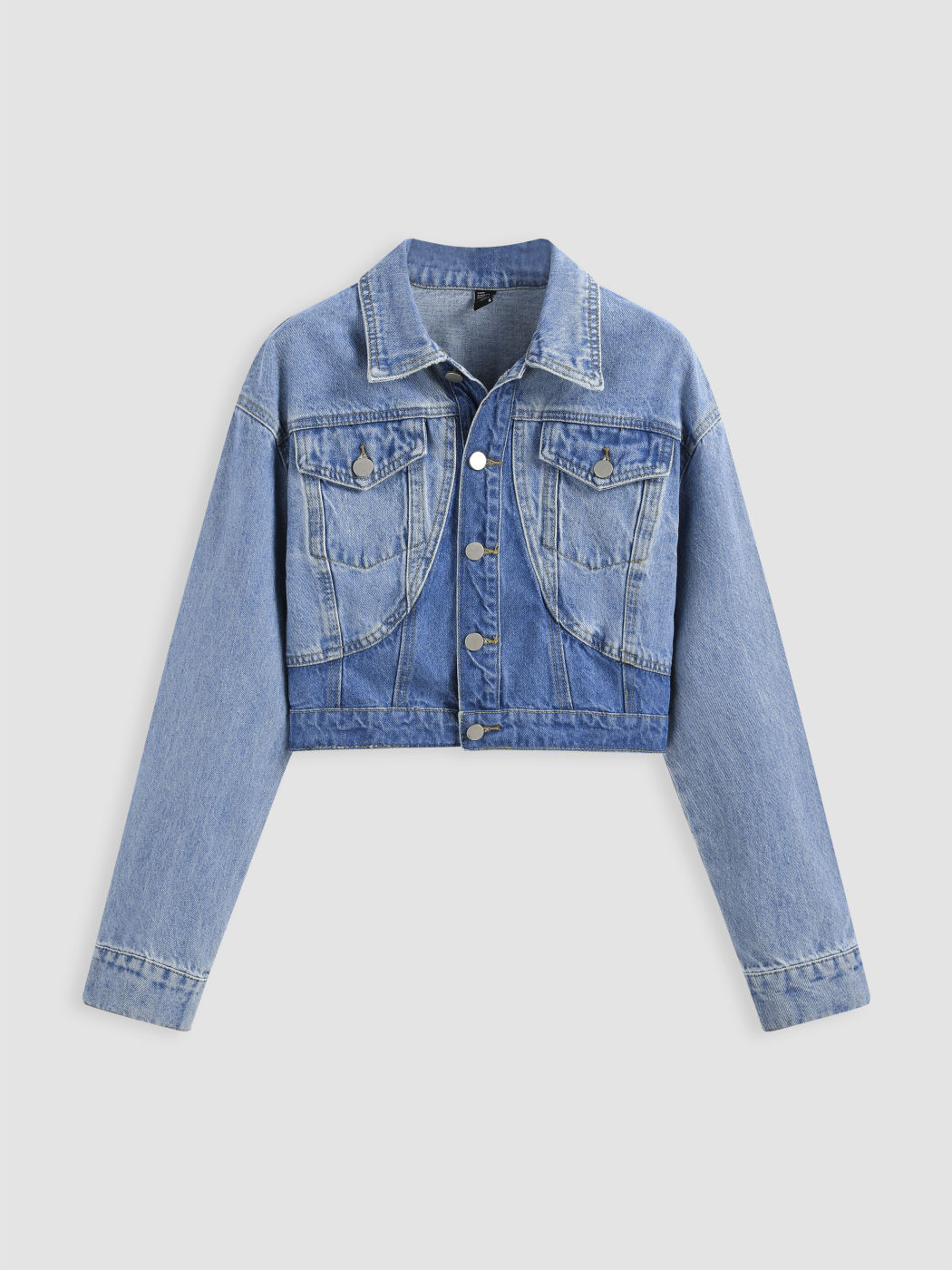 Denim Patchy Crop Jacke