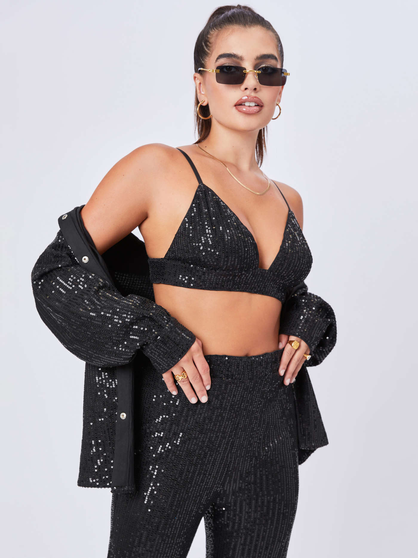 Sequin Cami Crop Top