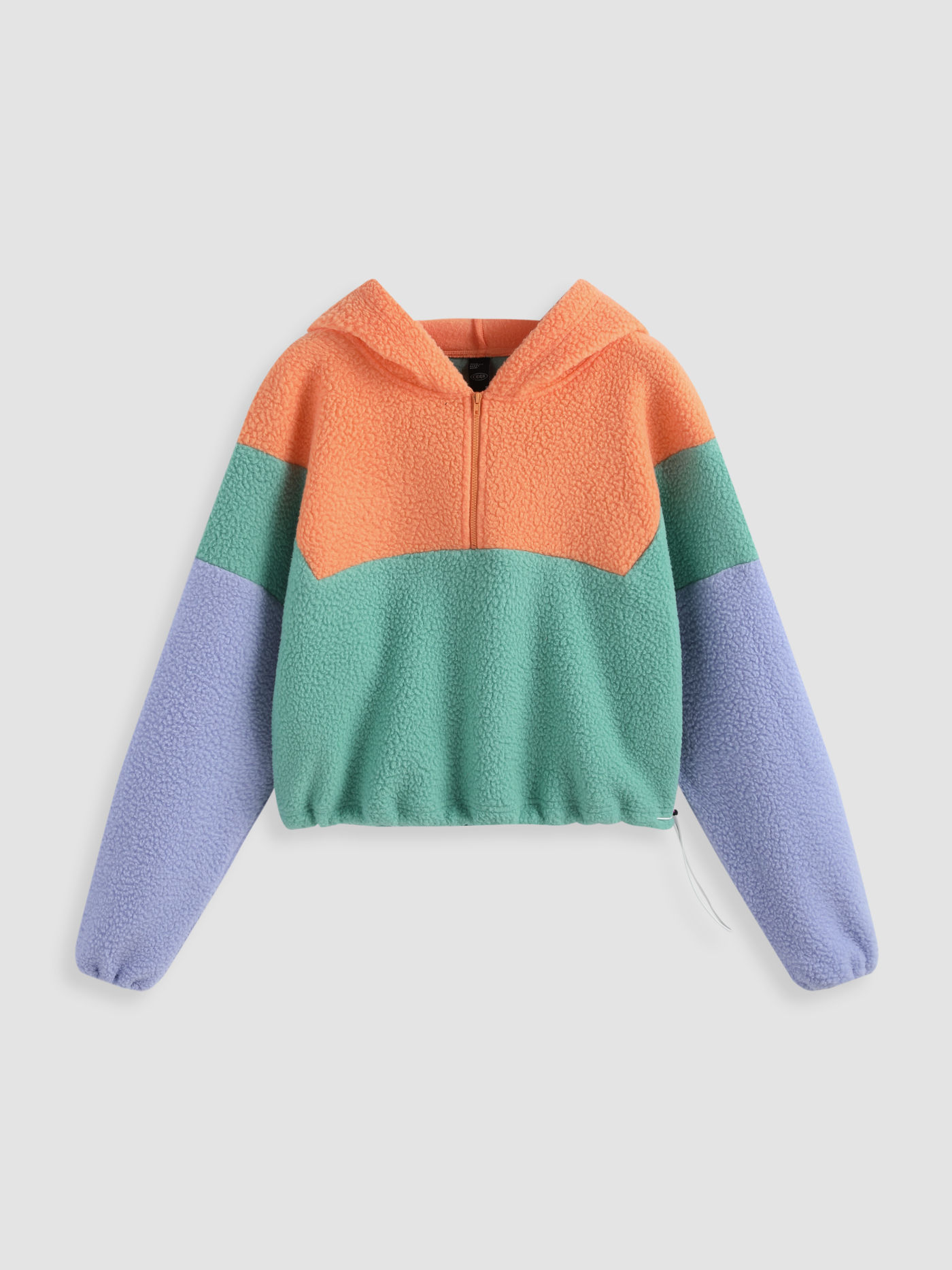 Fleece Patchy Zip Up Hoodie