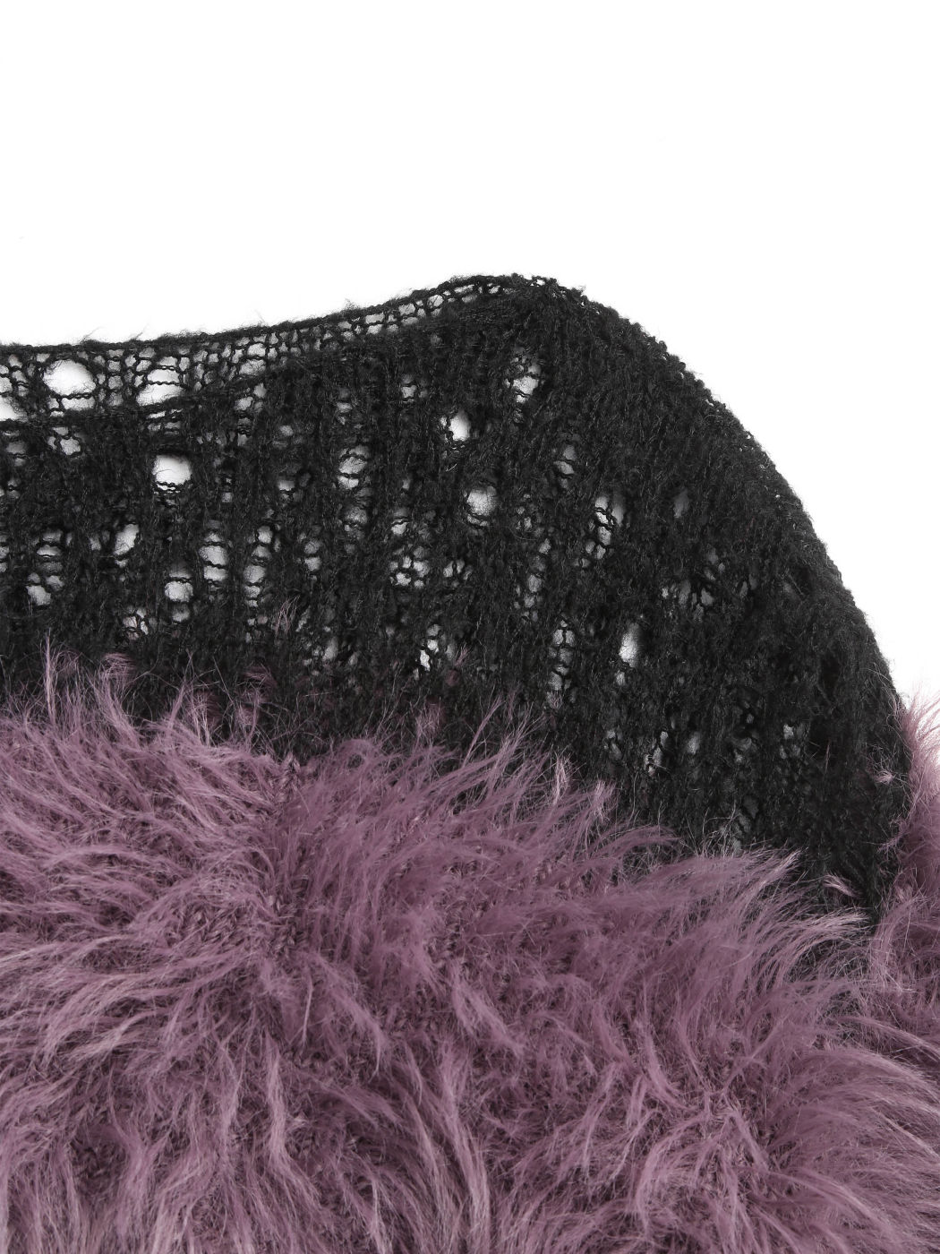 Flauschiger Crop-Cardigan mit ausgehöhltem Schnitt