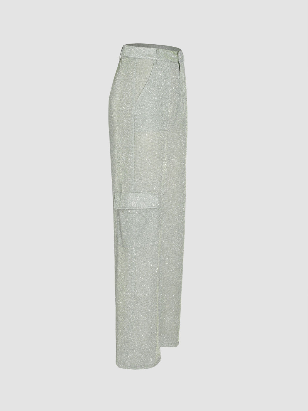 Women Cargo Jersey Glitter Pocket Cargo Pants For Vacation Holiday