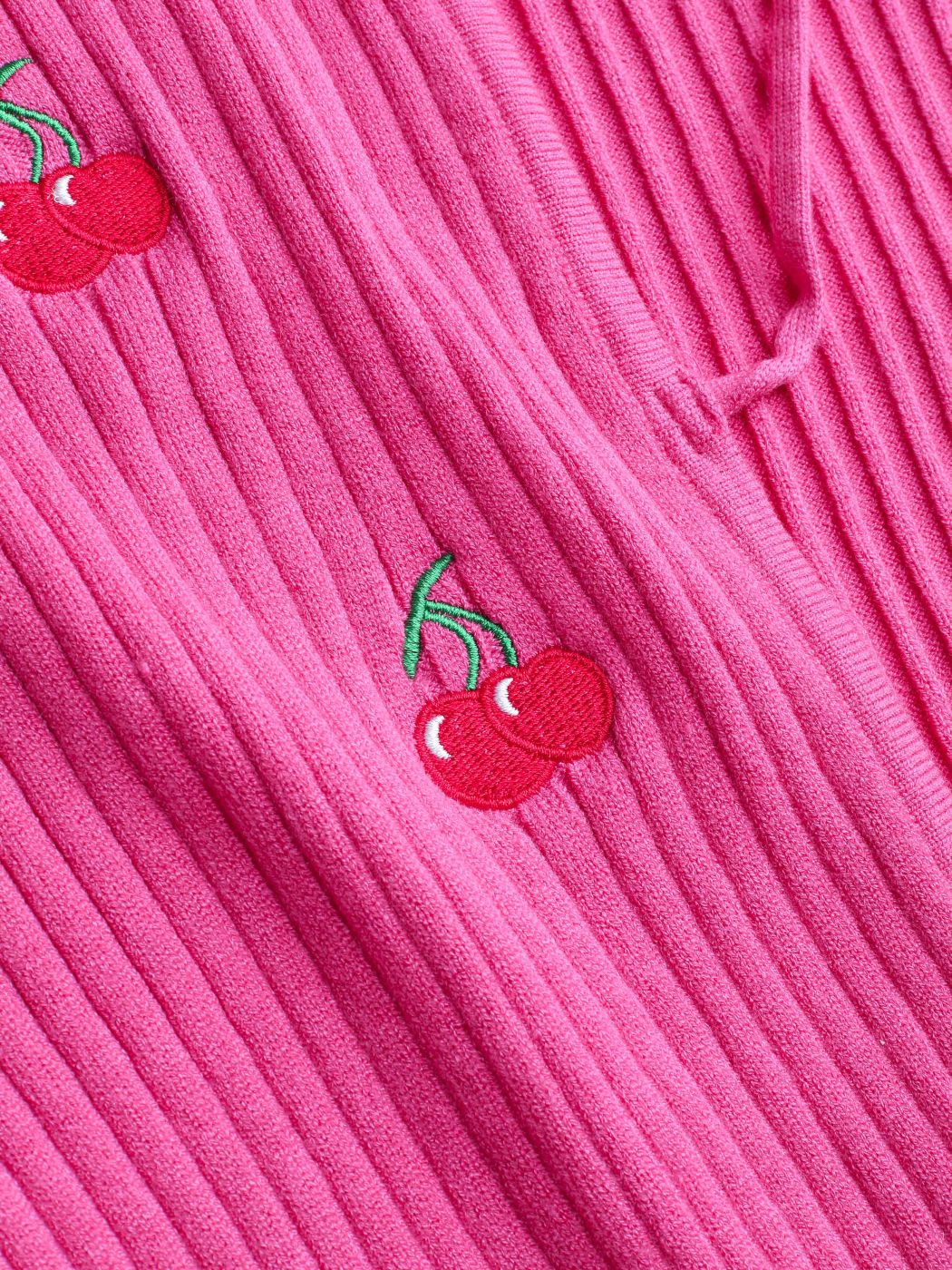 Cherry Pattern Knit Cardigan Curve & Plus