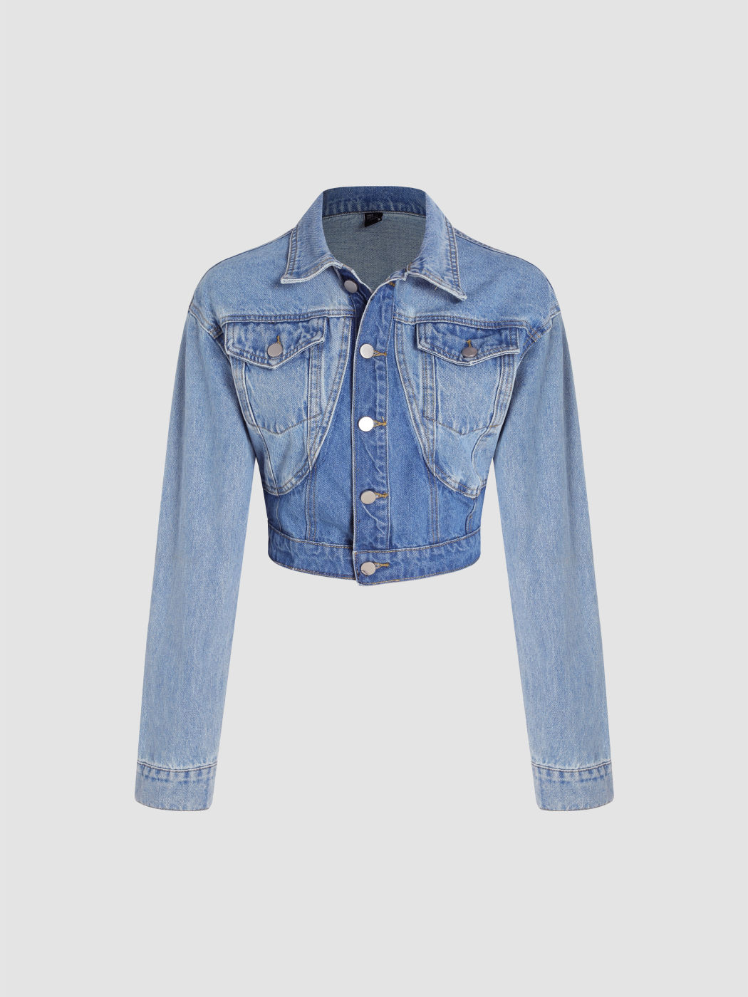 Denim Patchy Crop Jacke